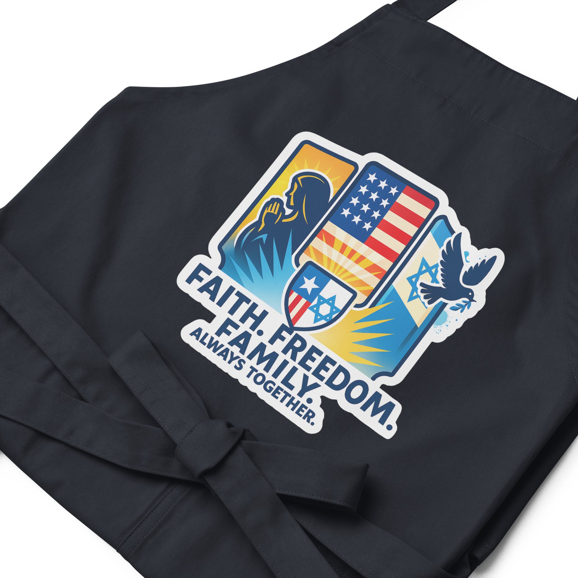 Faith Freedom Family Organic Cotton Apron - American Zionist