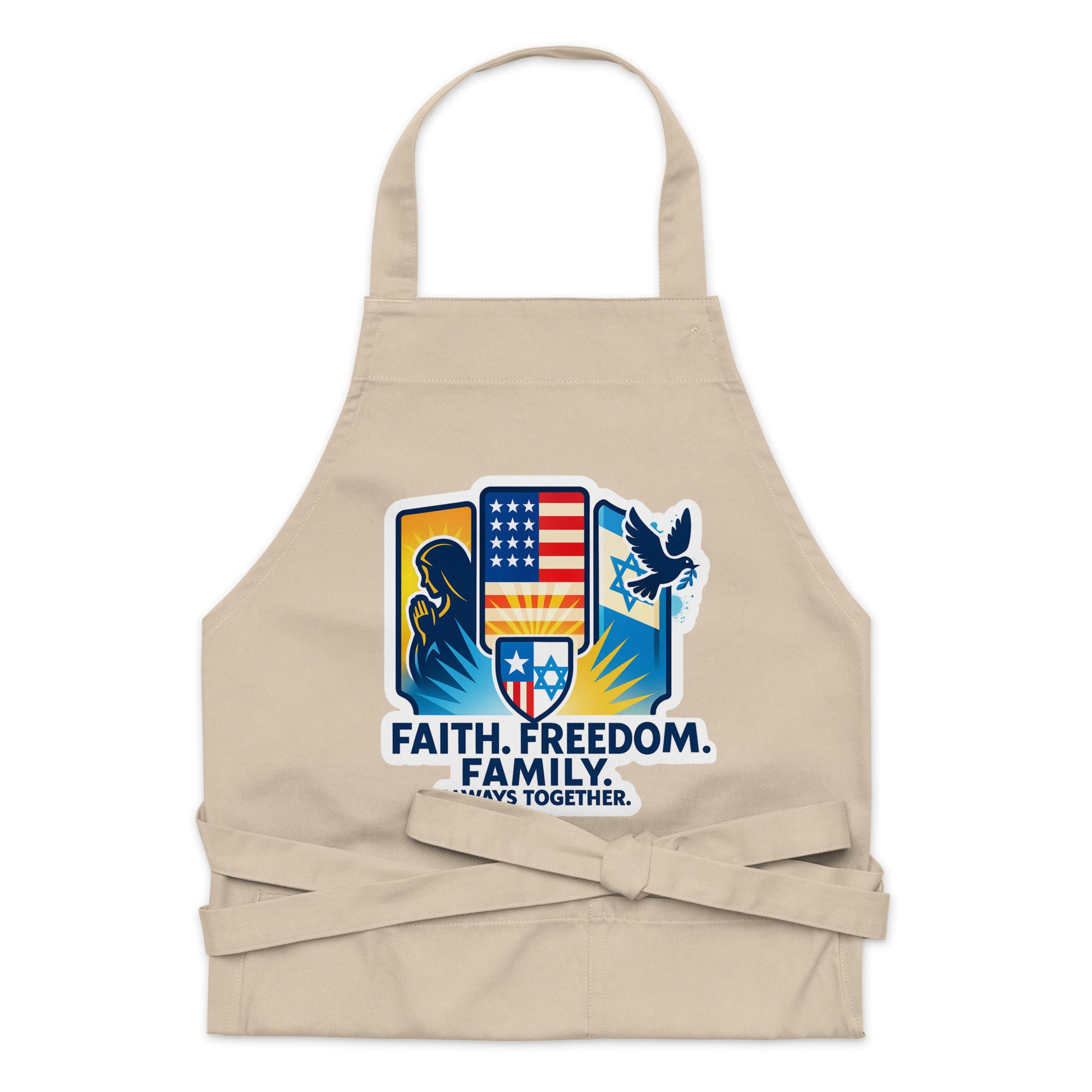 Faith Freedom Family Organic Cotton Apron - American Zionist