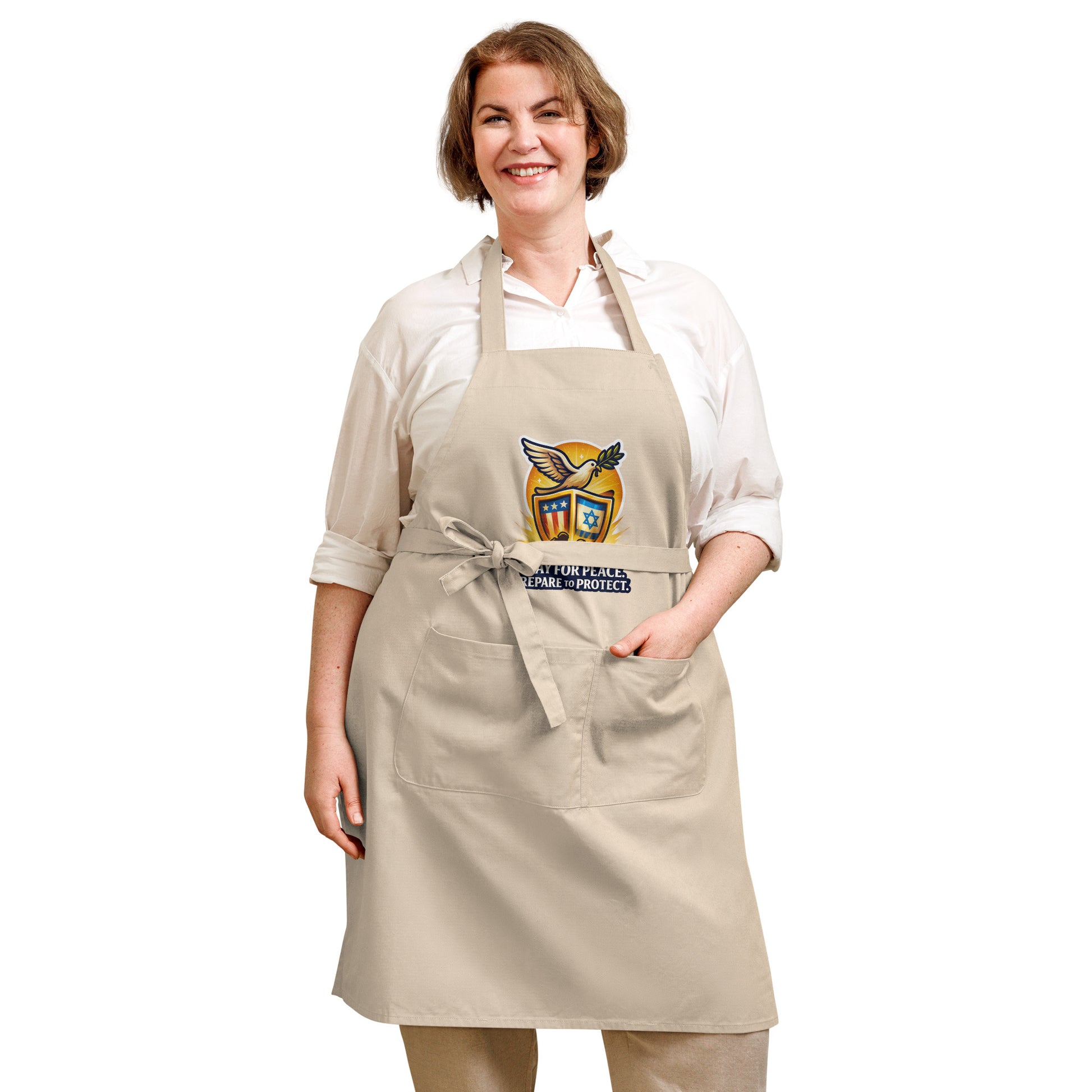 Pray For Peace Organic Cotton Apron - American Zionist