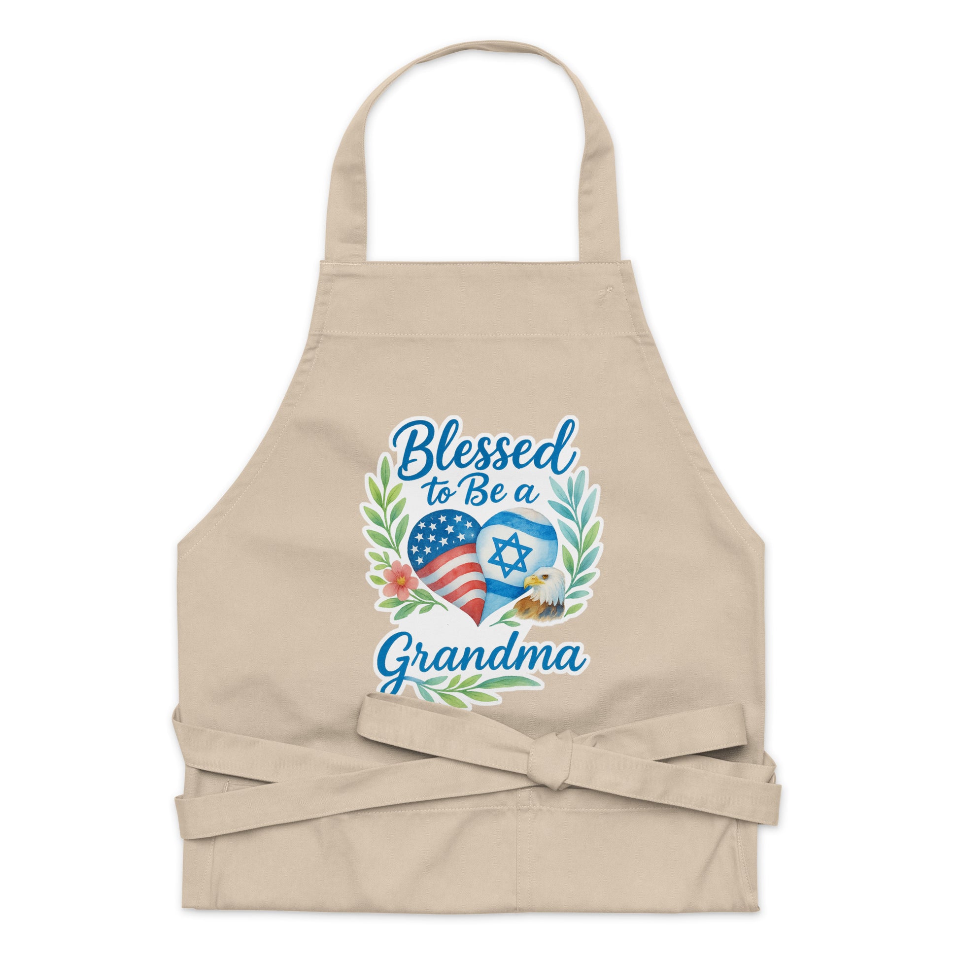 Blessed To Be A Grandma Organic Cotton Apron - American Zionist