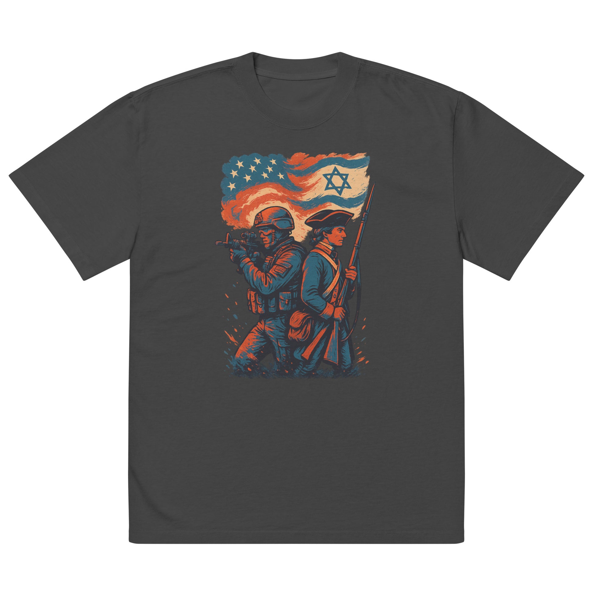 Defenders Across Generations Oversized Faded T-Shirt - American Zionist