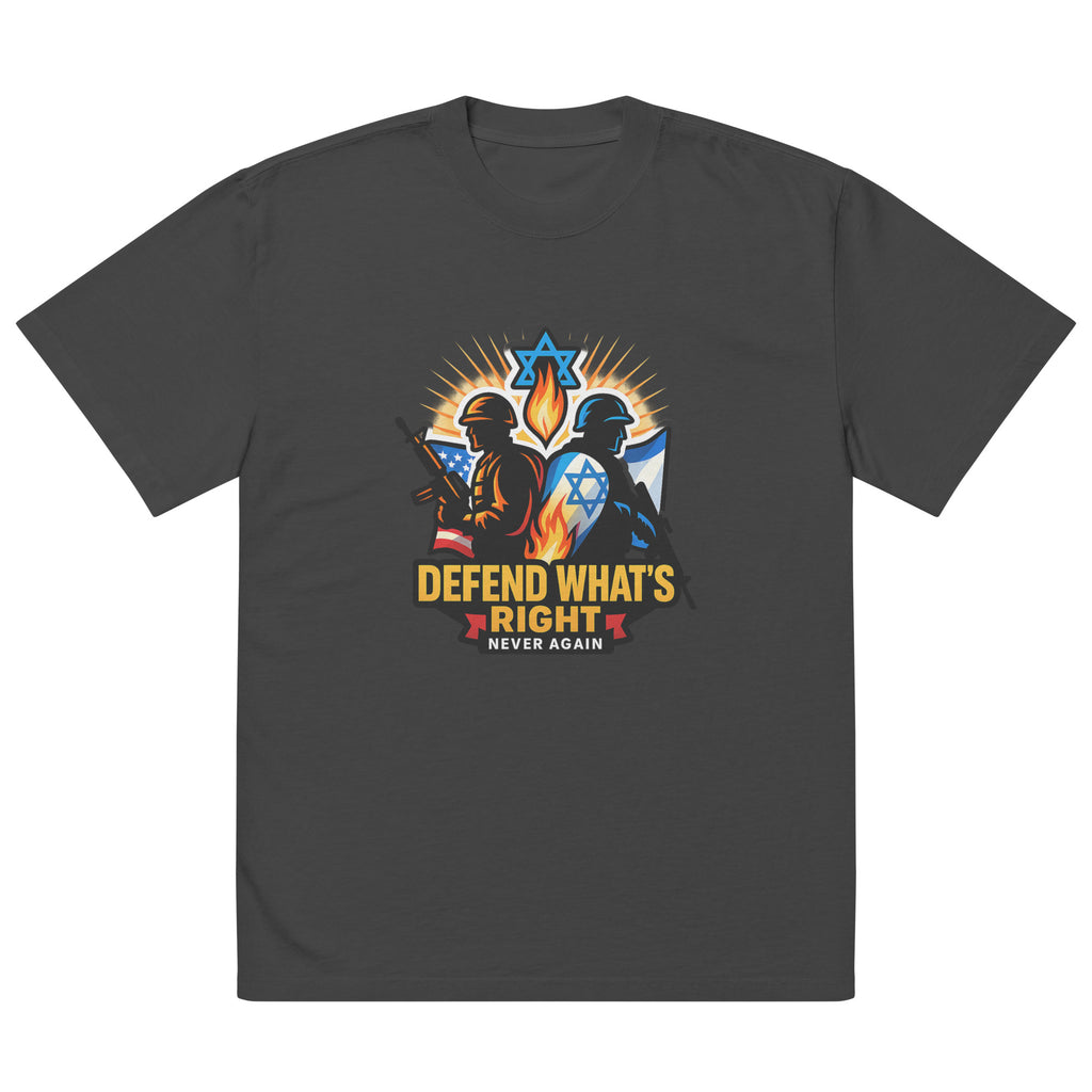Defend What's Right Oversized Faded T-Shirt - American Zionist