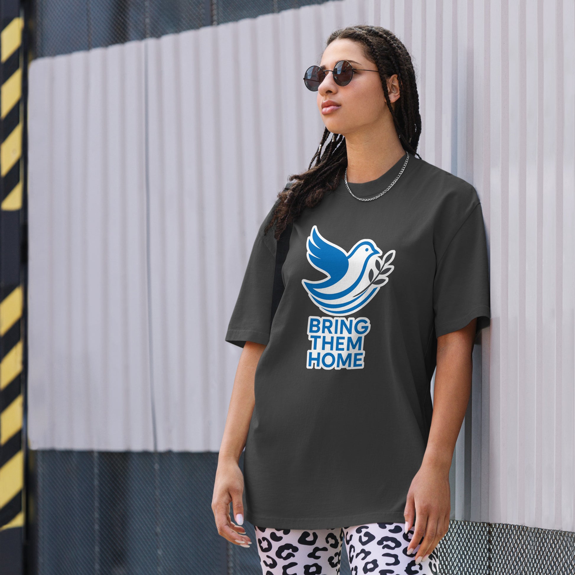 Dove Bring Them Home Oversized Faded T-Shirt - American Zionist
