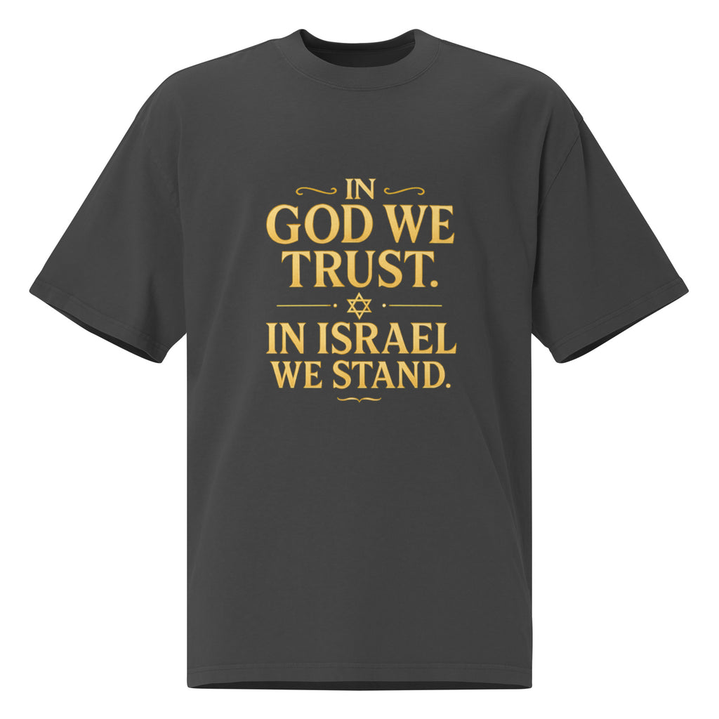 In God With Israel Oversized Faded T-shirt - American Zionist