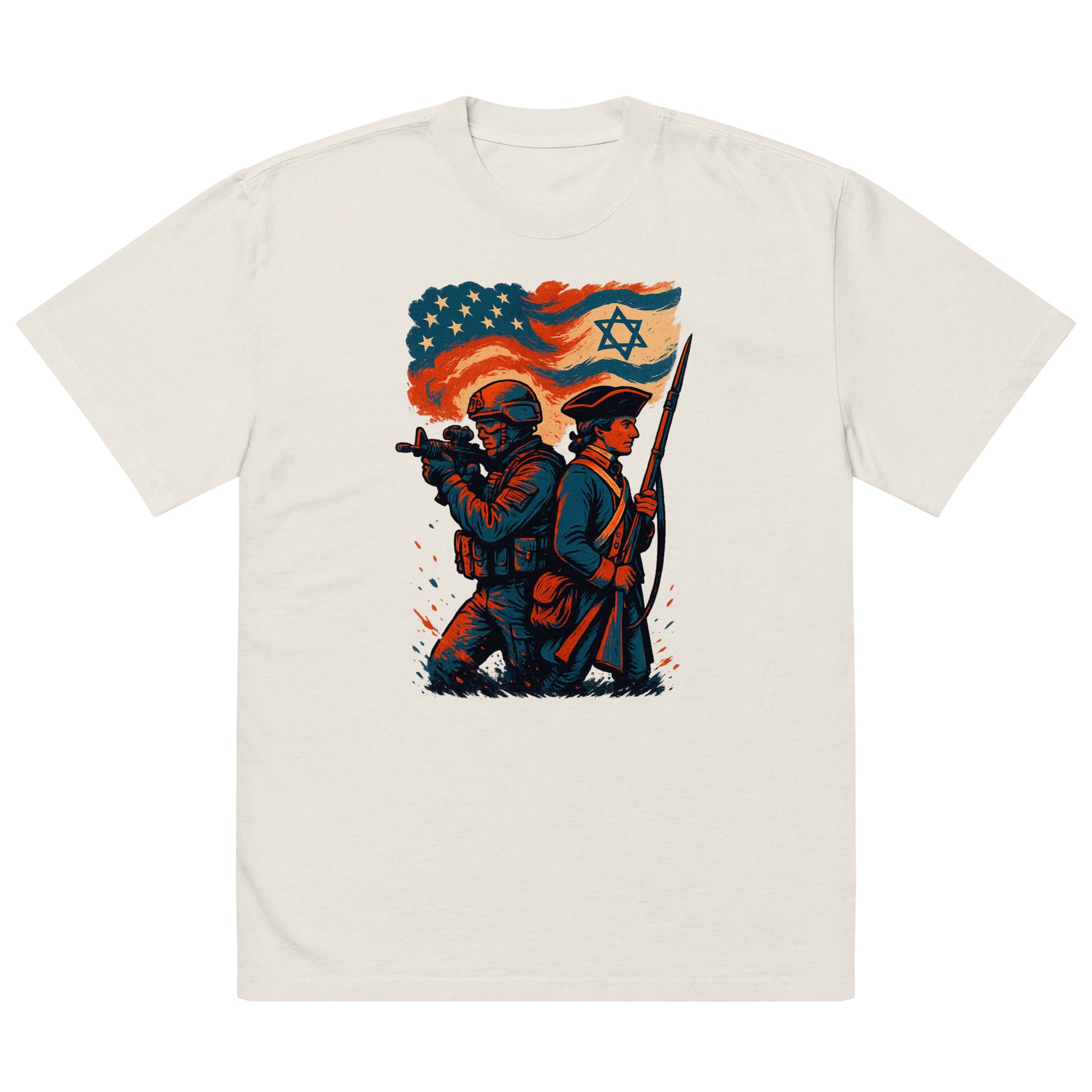 Defenders Across Generations Oversized Faded T-Shirt - American Zionist