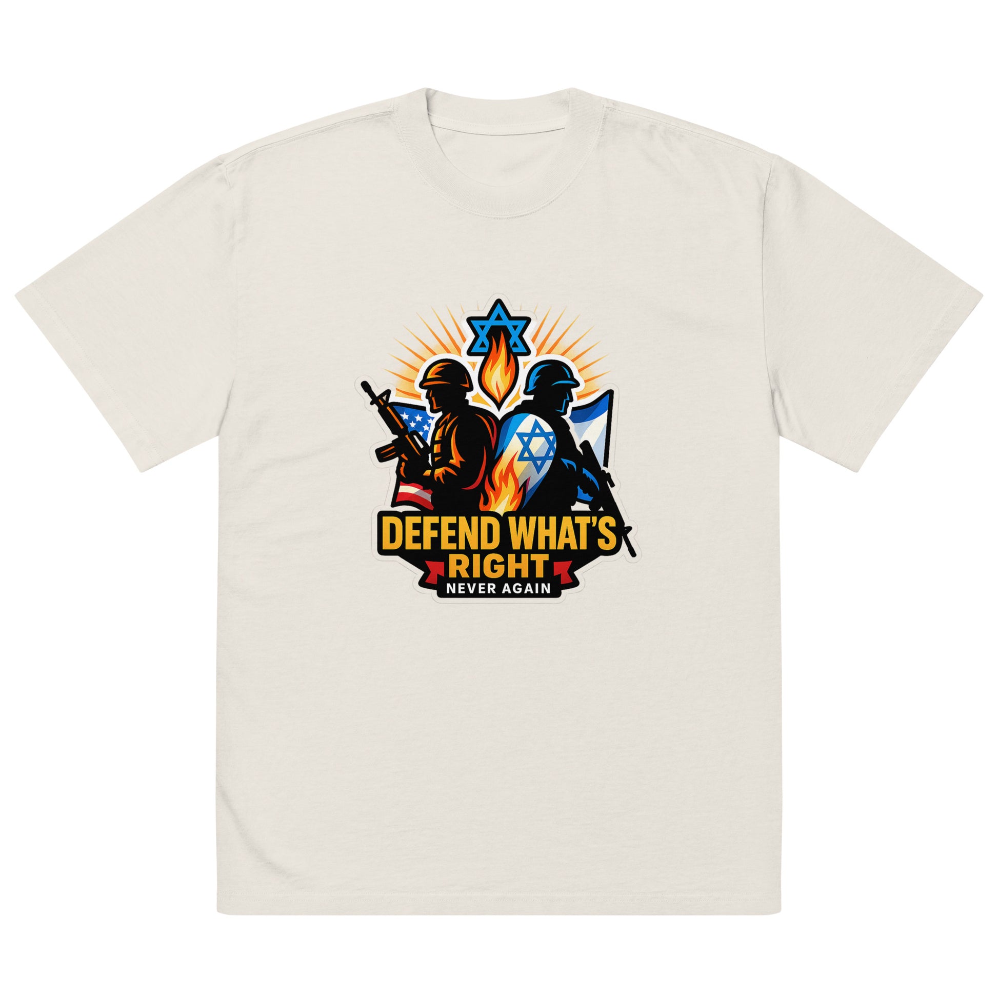 Defend What's Right Oversized Faded T-Shirt - American Zionist