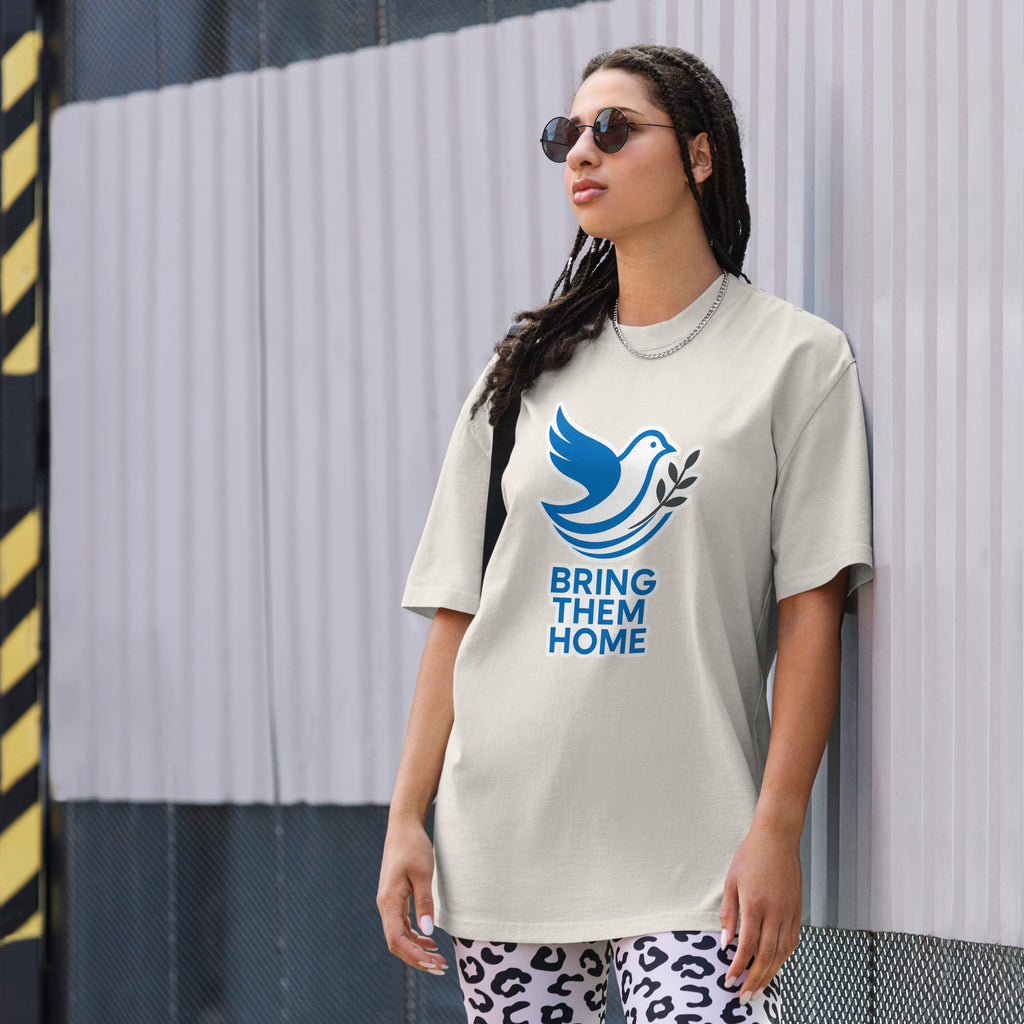 Dove Bring Them Home Oversized Faded T-Shirt - American Zionist