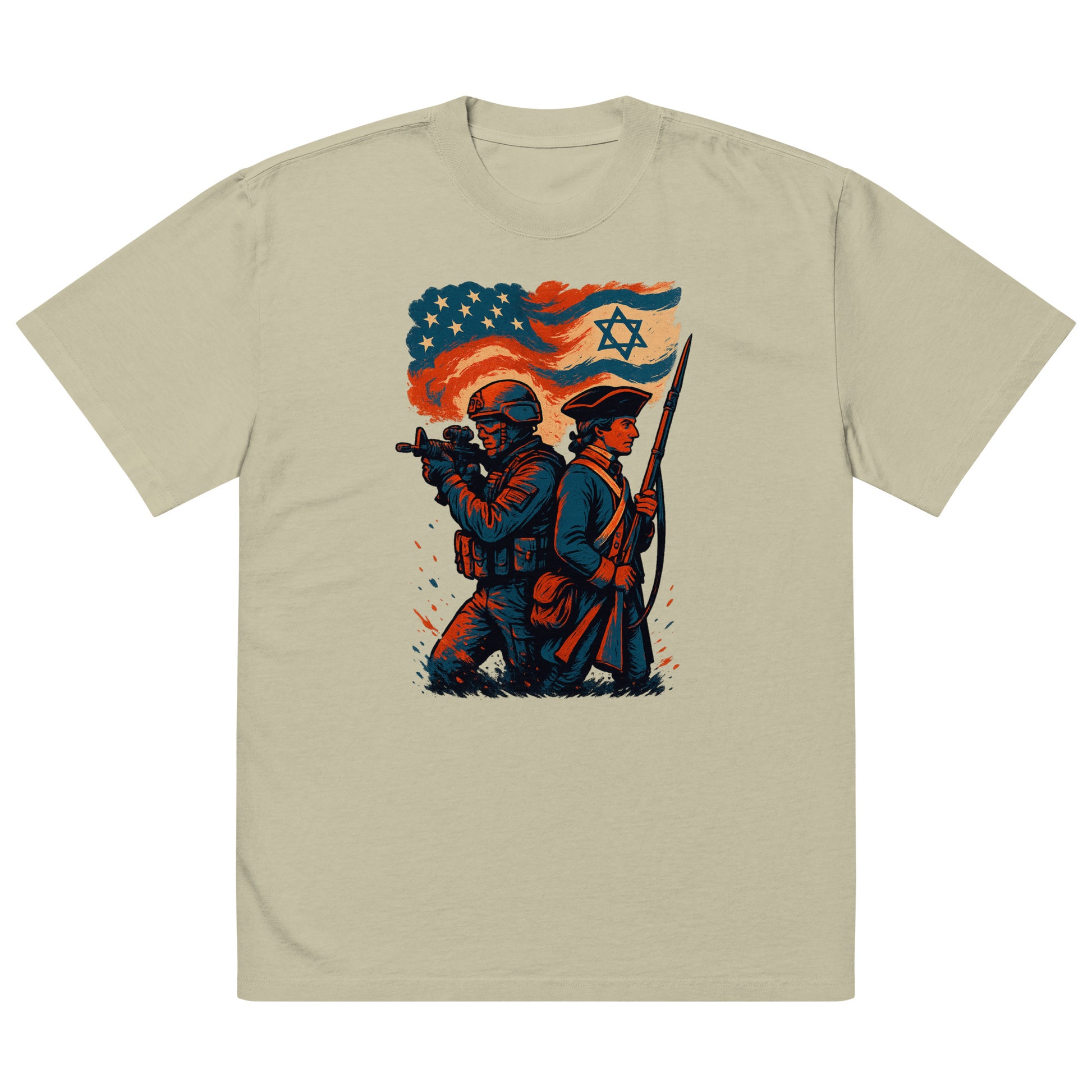 Defenders Across Generations Oversized Faded T-Shirt - American Zionist