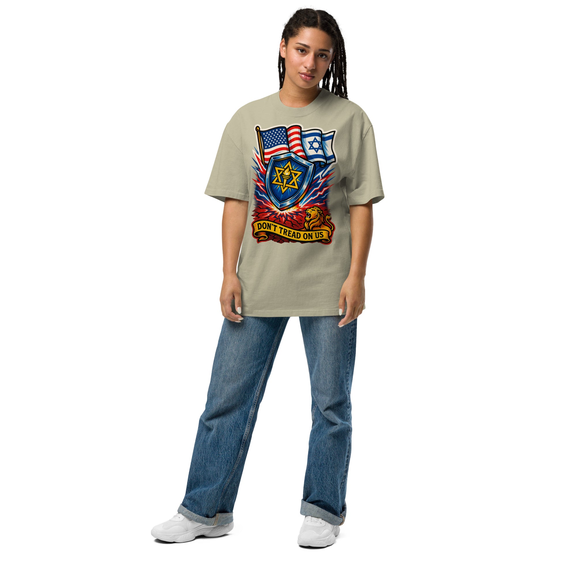 Don't Tread on Us Oversized Faded T-Shirt - American Zionist