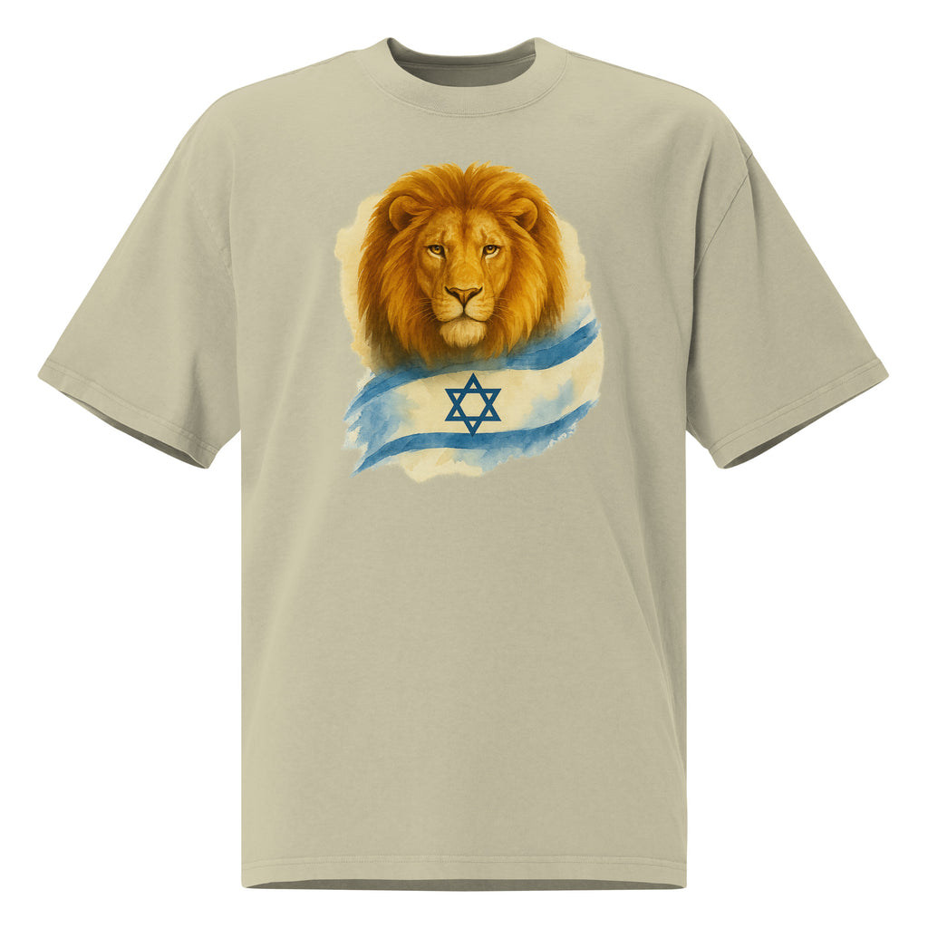 Lion Of Israel Oversized Faded T-Shirt - American Zionist