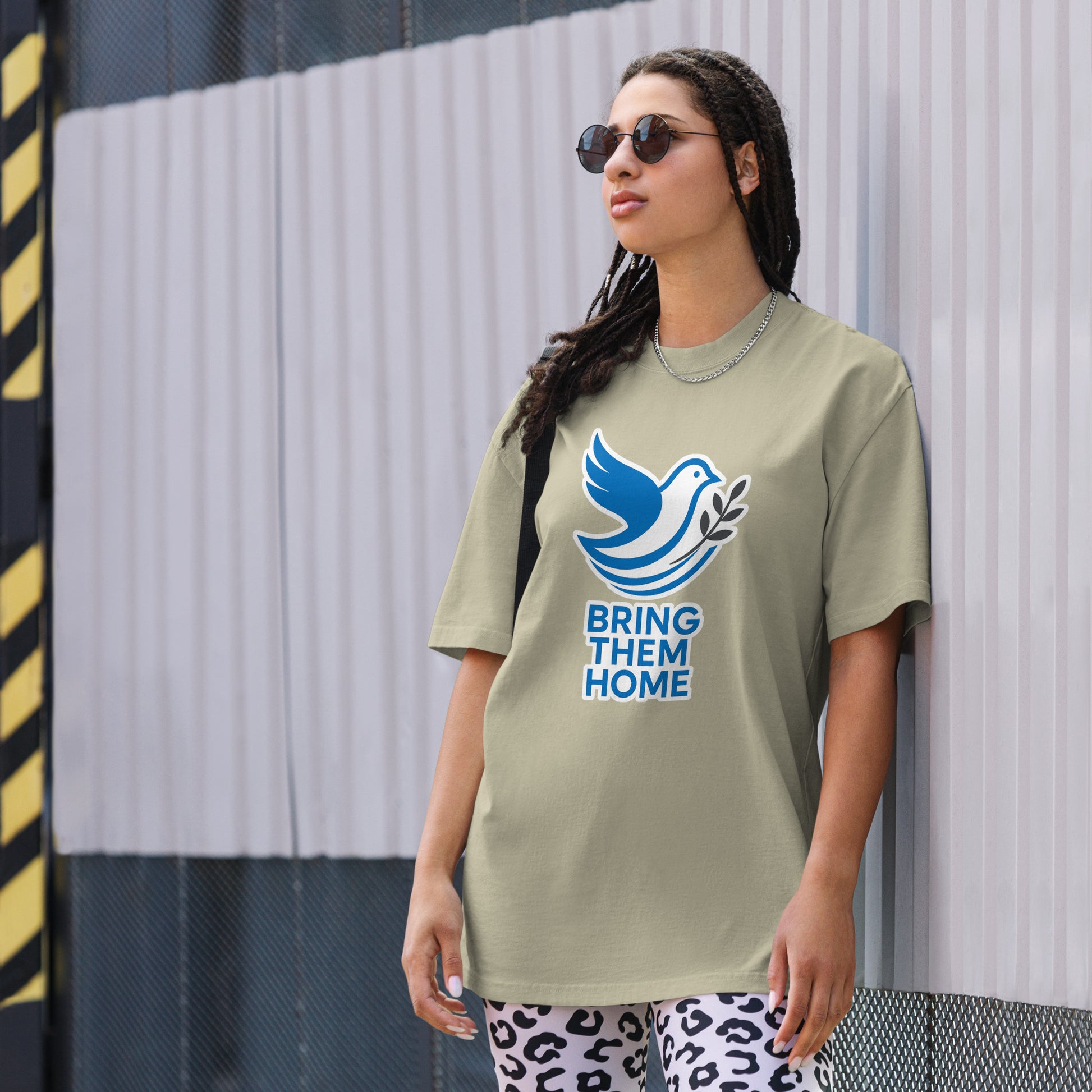 Dove Bring Them Home Oversized Faded T-Shirt - American Zionist