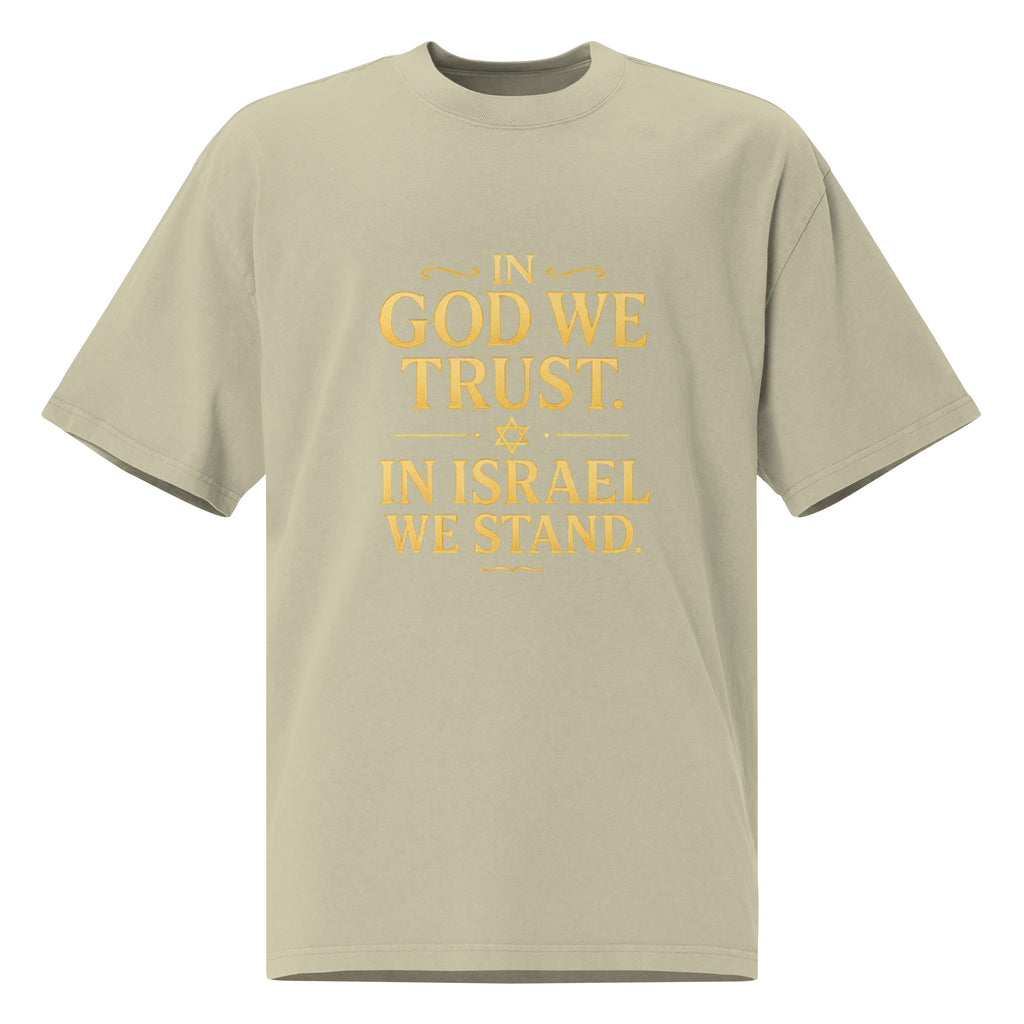 In God With Israel Oversized Faded T-shirt - American Zionist