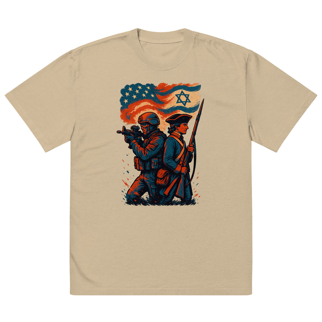 Defenders Across Generations Oversized Faded T-Shirt - American Zionist