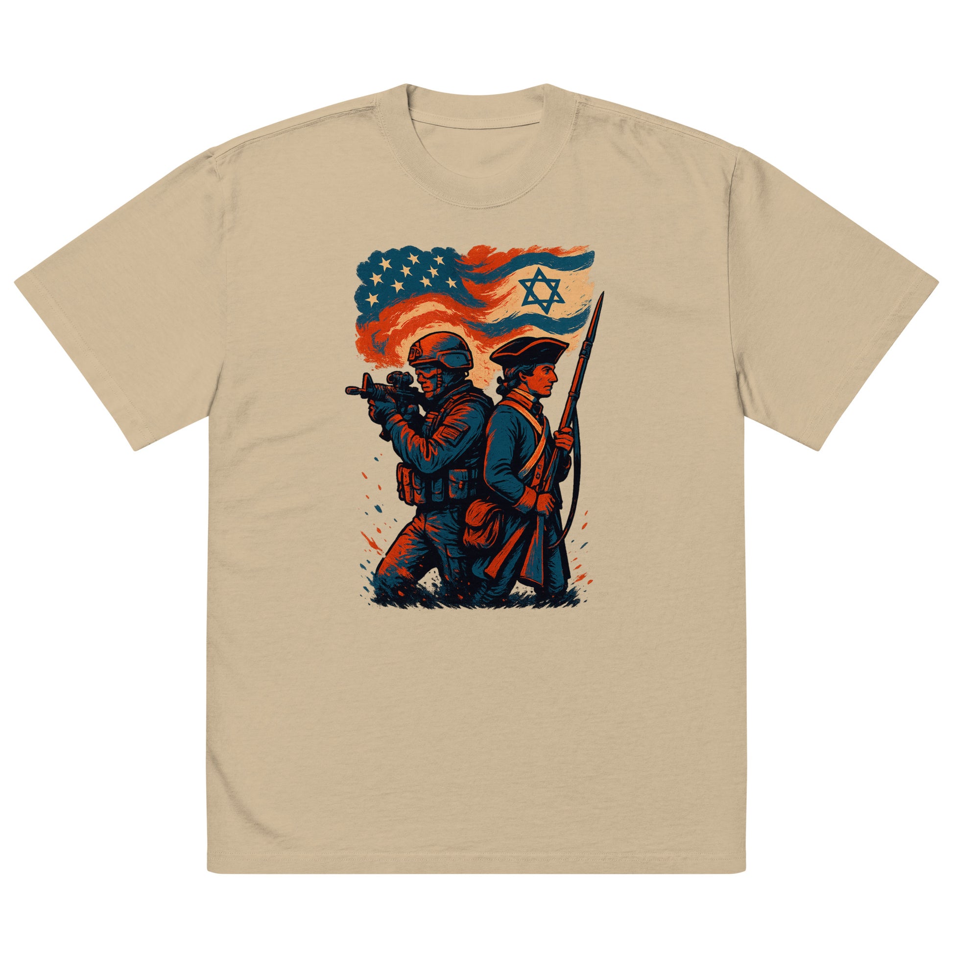 Defenders Across Generations Oversized Faded T-Shirt - American Zionist