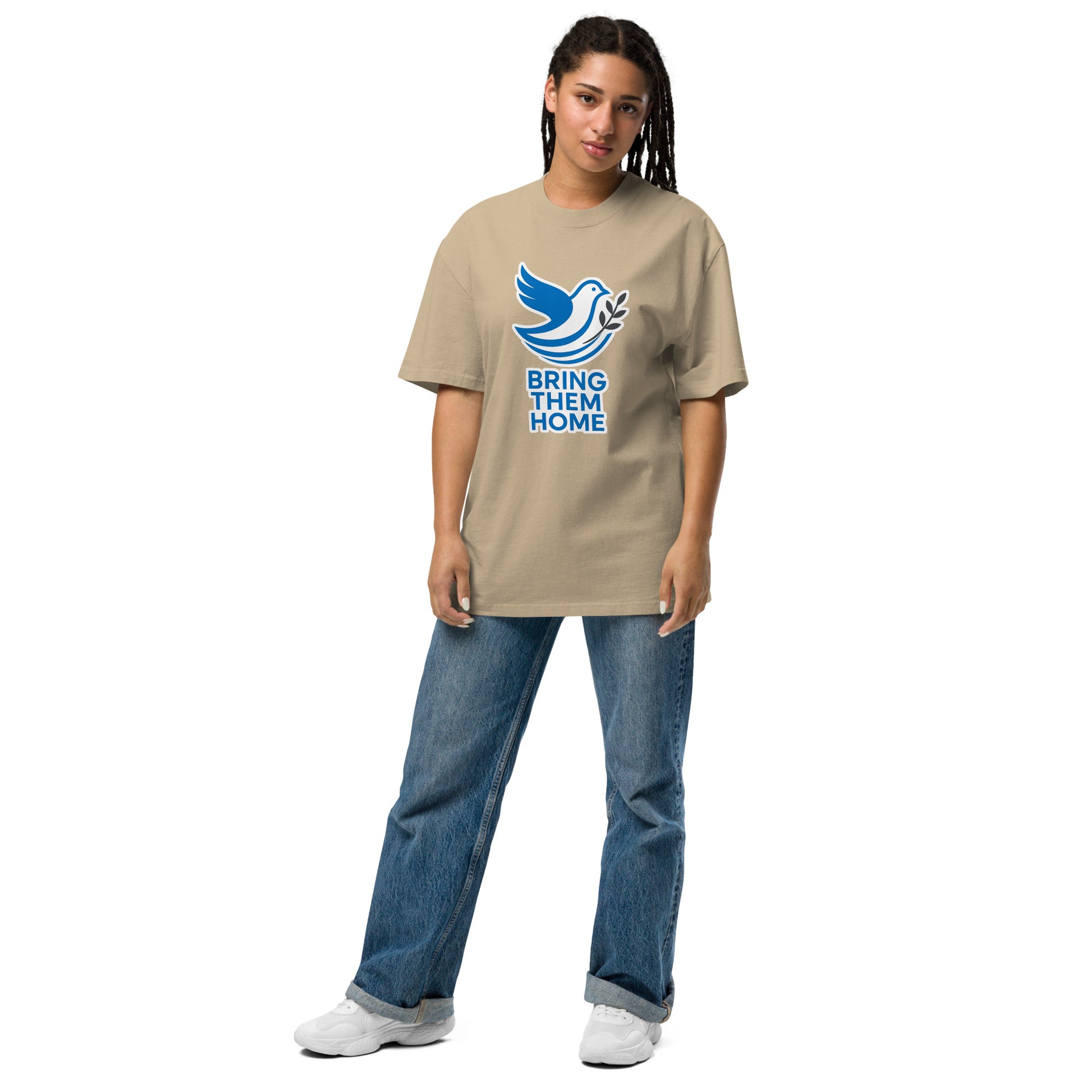 Dove Bring Them Home Oversized Faded T-Shirt - American Zionist