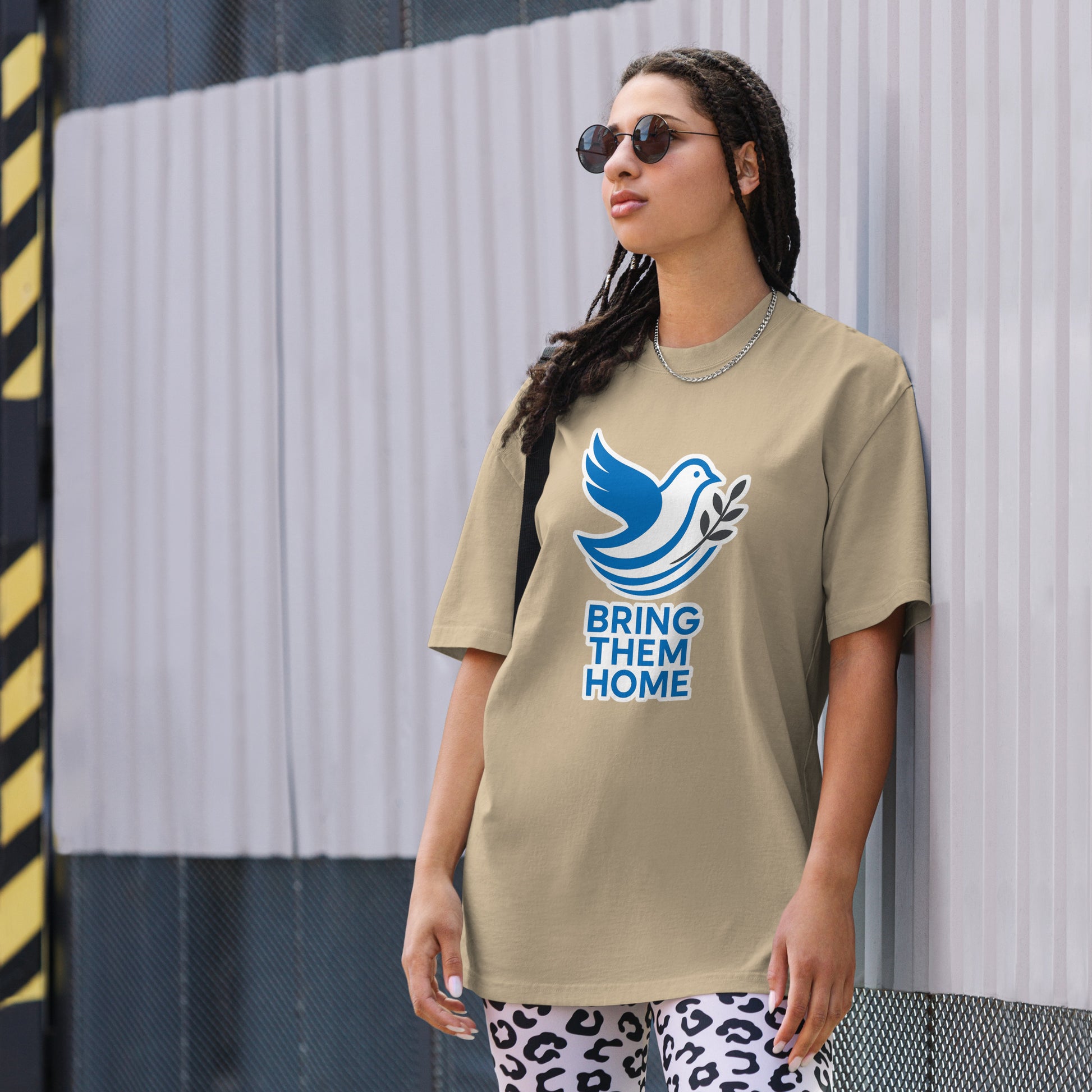 Dove Bring Them Home Oversized Faded T-Shirt - American Zionist