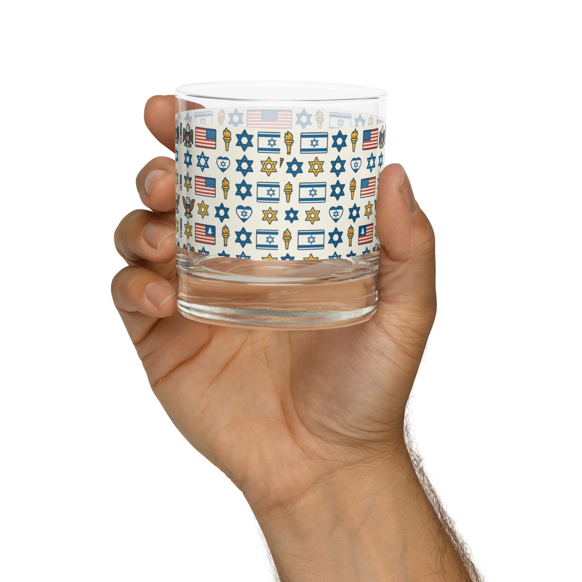 Symbol of Shared Freedom Rocks Glass - American Zionist