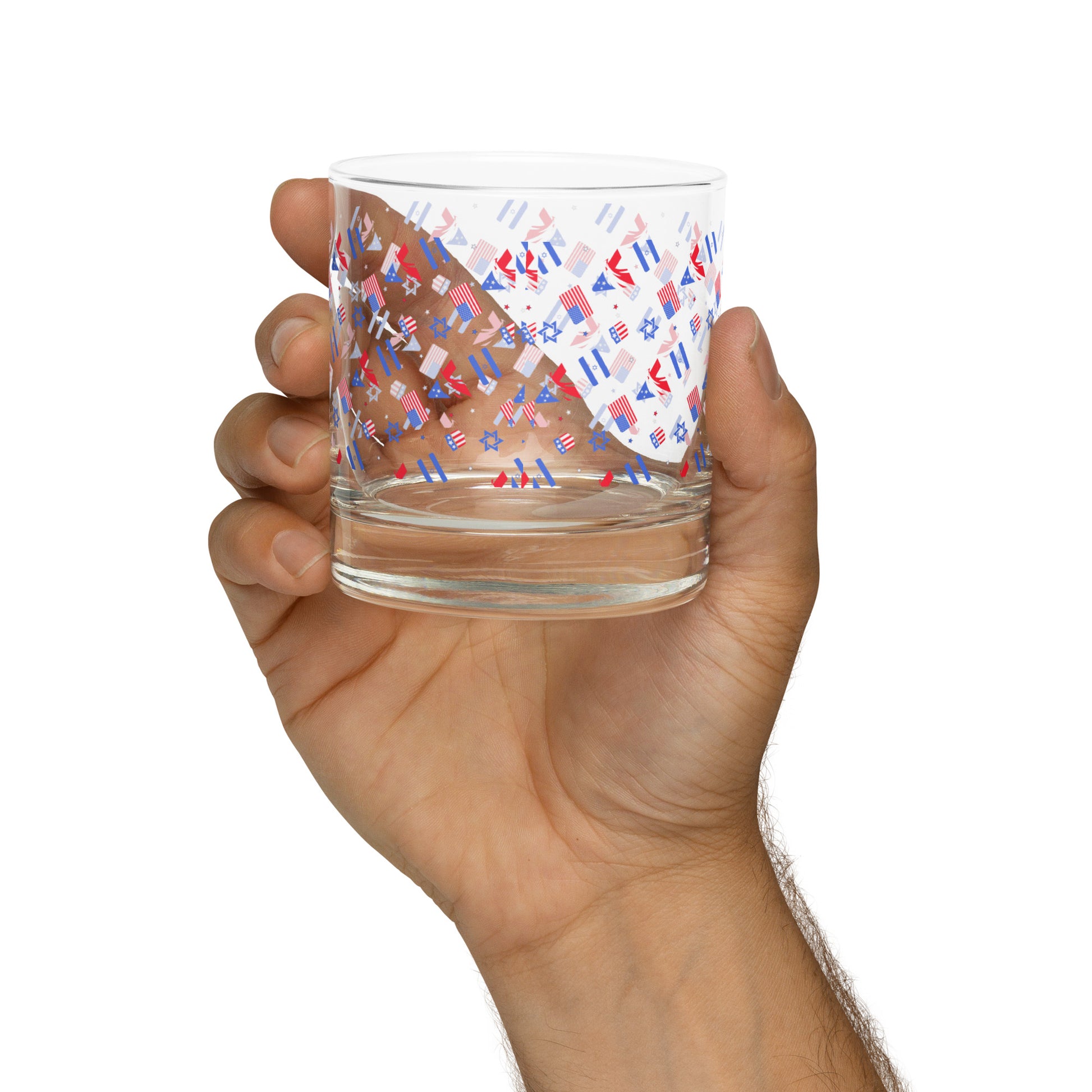 Zionist Eagle Pattern Rocks Glass - American Zionist