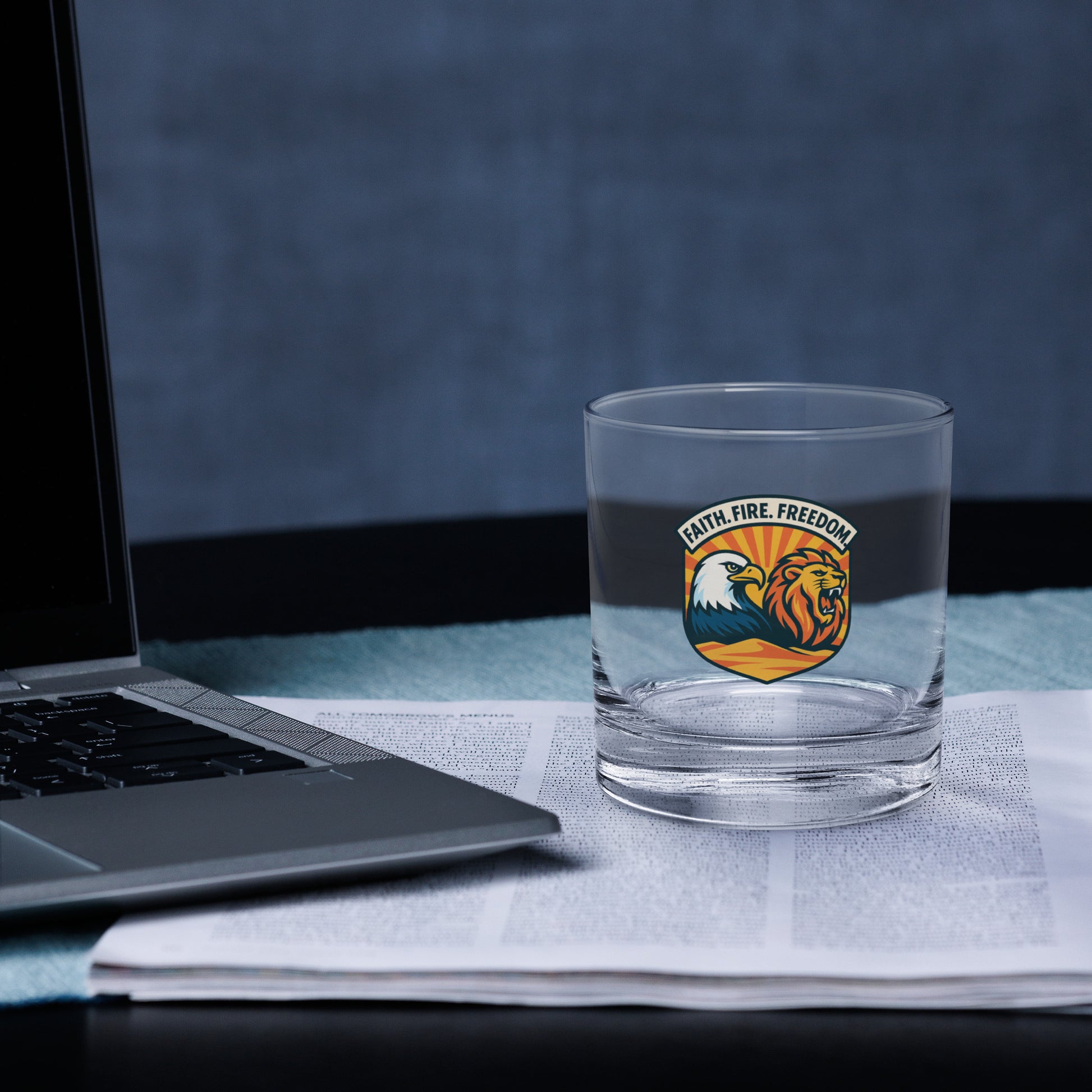 Lions Eagles Rise Rocks Glass - American Zionist