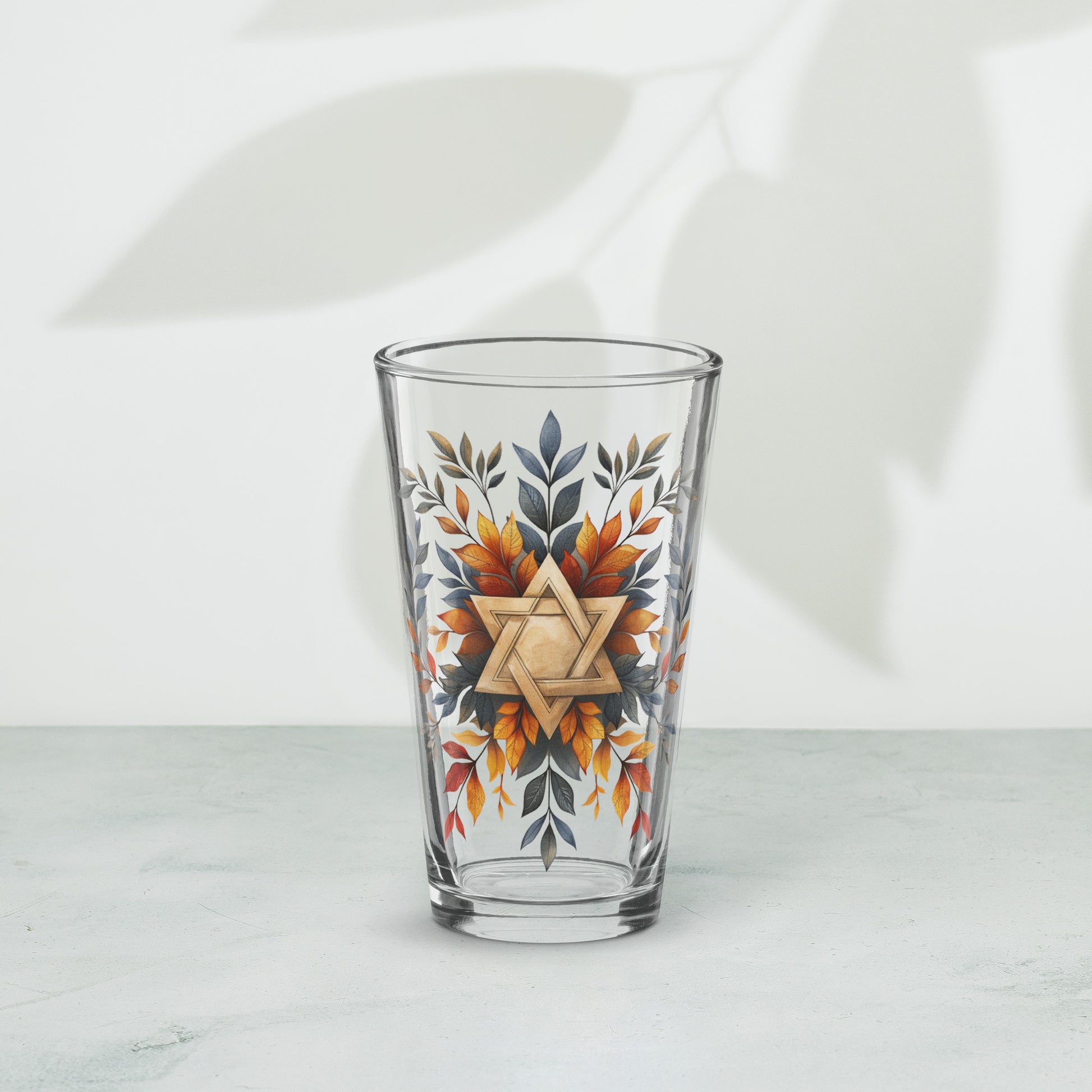 Star Of David Wreath Shaker Pint Glass (16 oz) - American Zionist