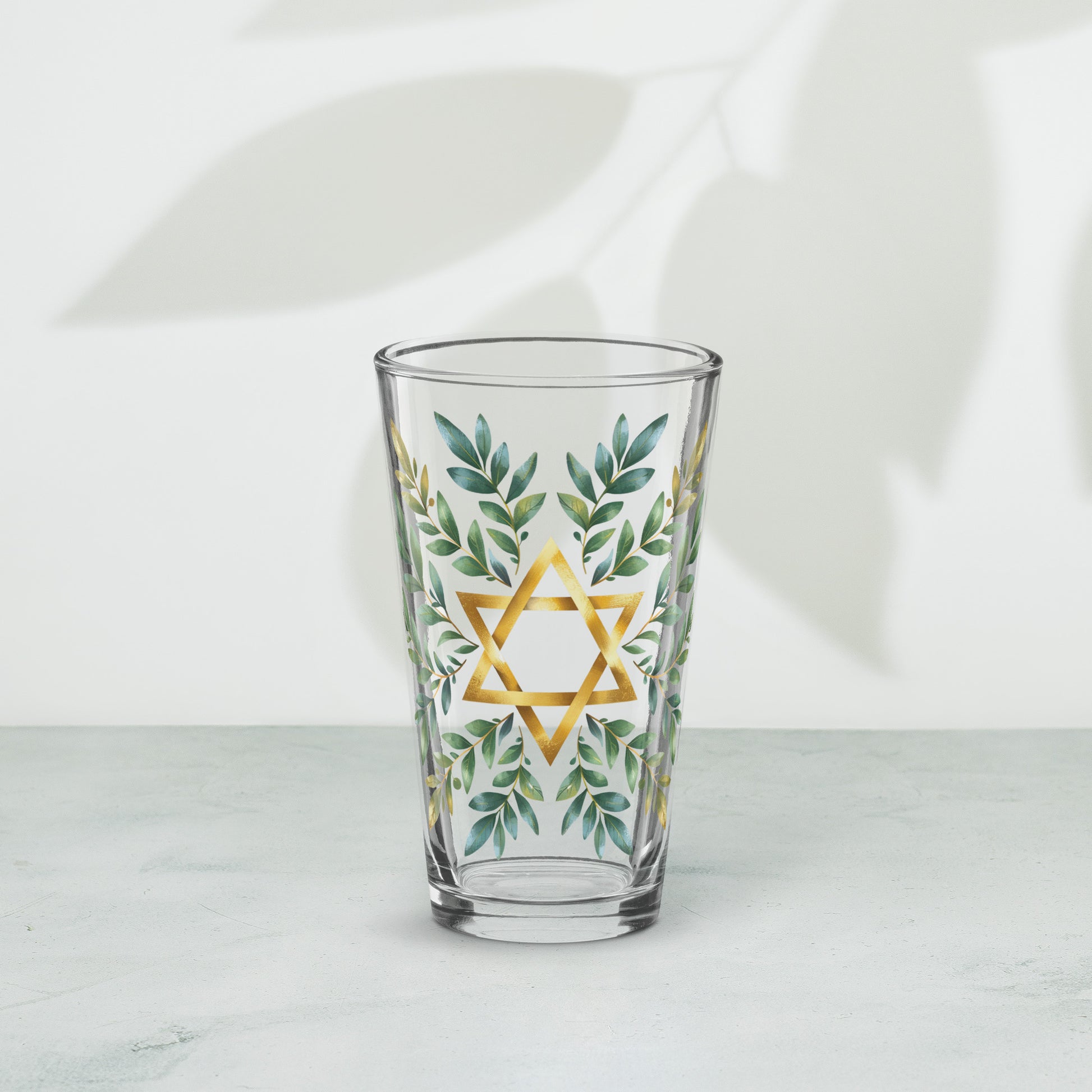 Wreath Star Of David Shaker Pint Glass (16 oz) - American Zionist