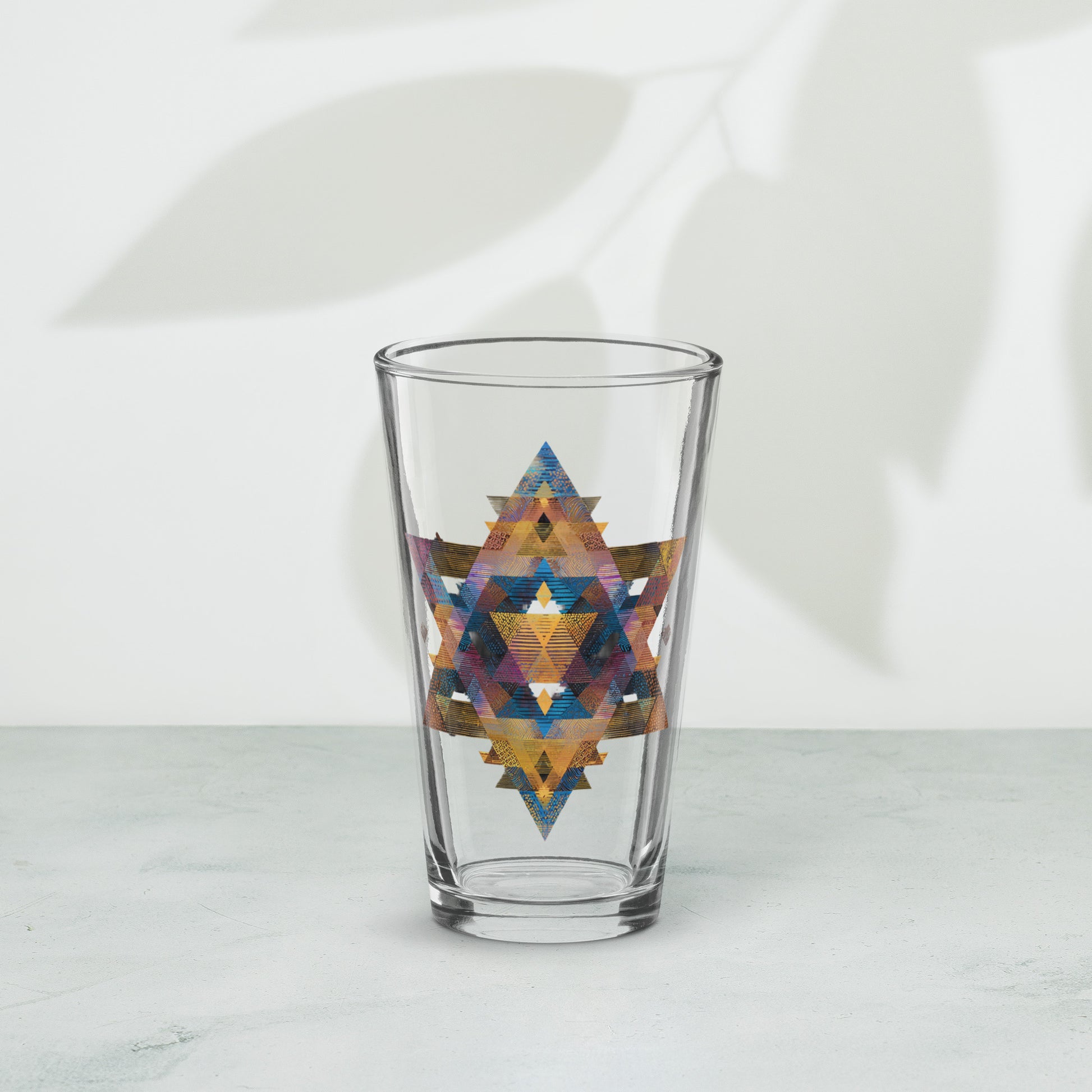 Star Of David Geometric Shaker Pint Glass (16 oz) - American Zionist
