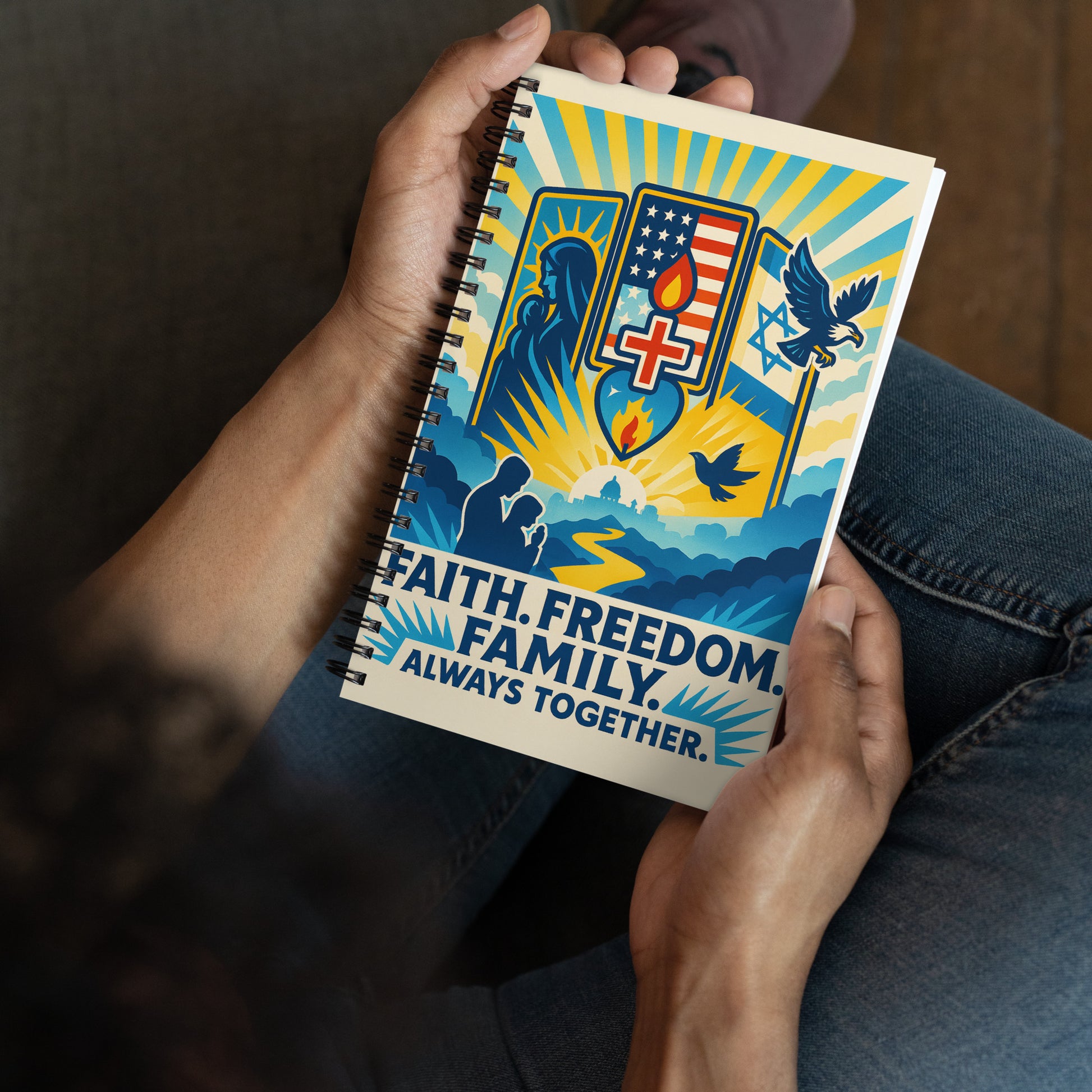 Faith Freedom Family Spiral Notebook - American Zionist