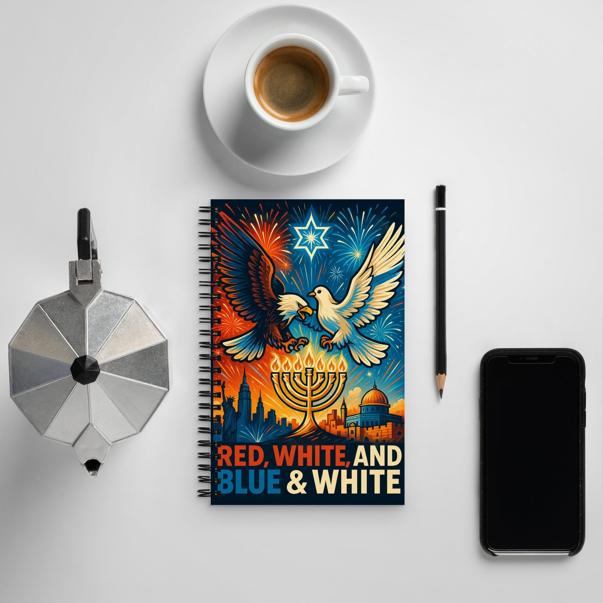 Red White and Blue Spiral Notebook - American Zionist