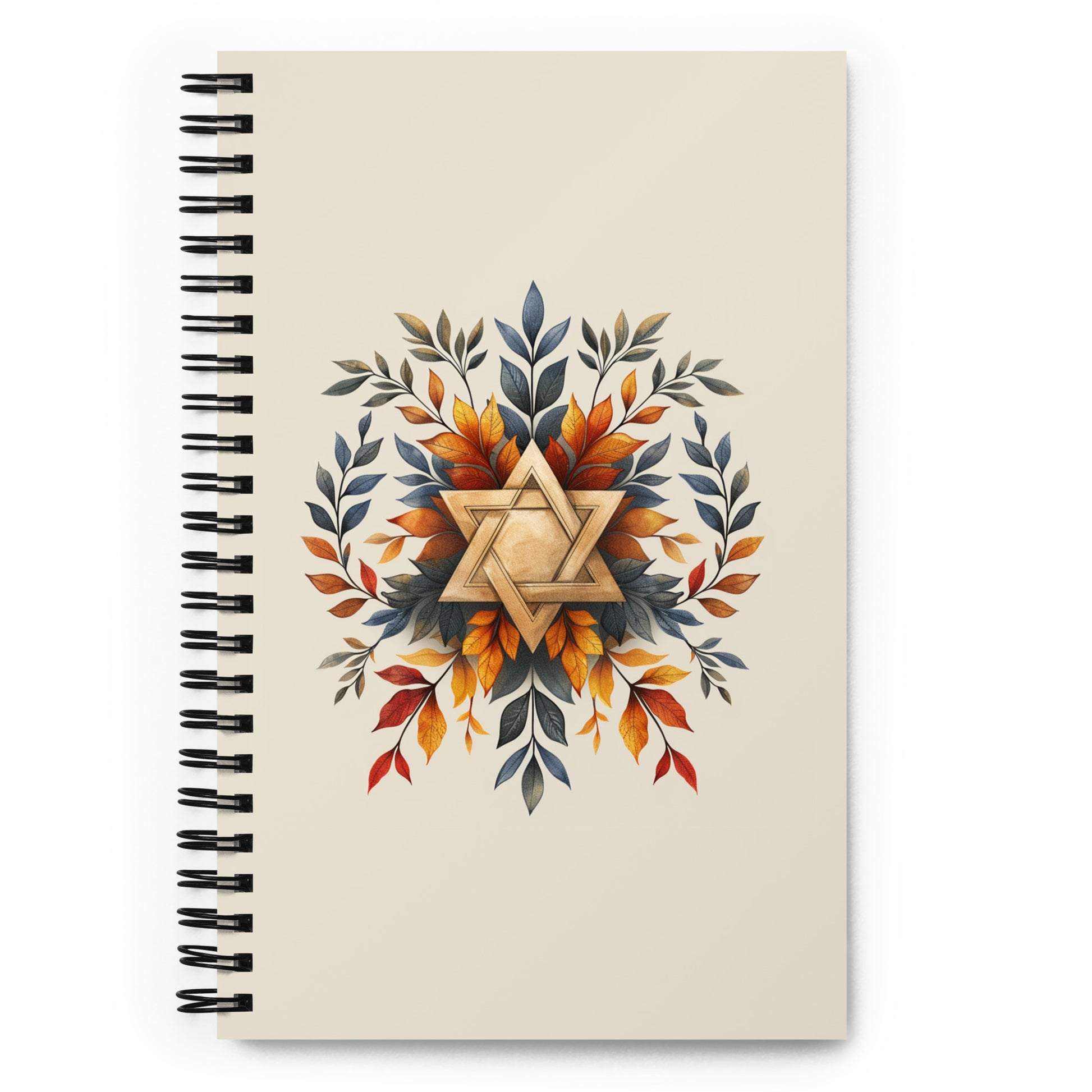 Star of David Wreath Vertical Spiral Notebook - American Zionist