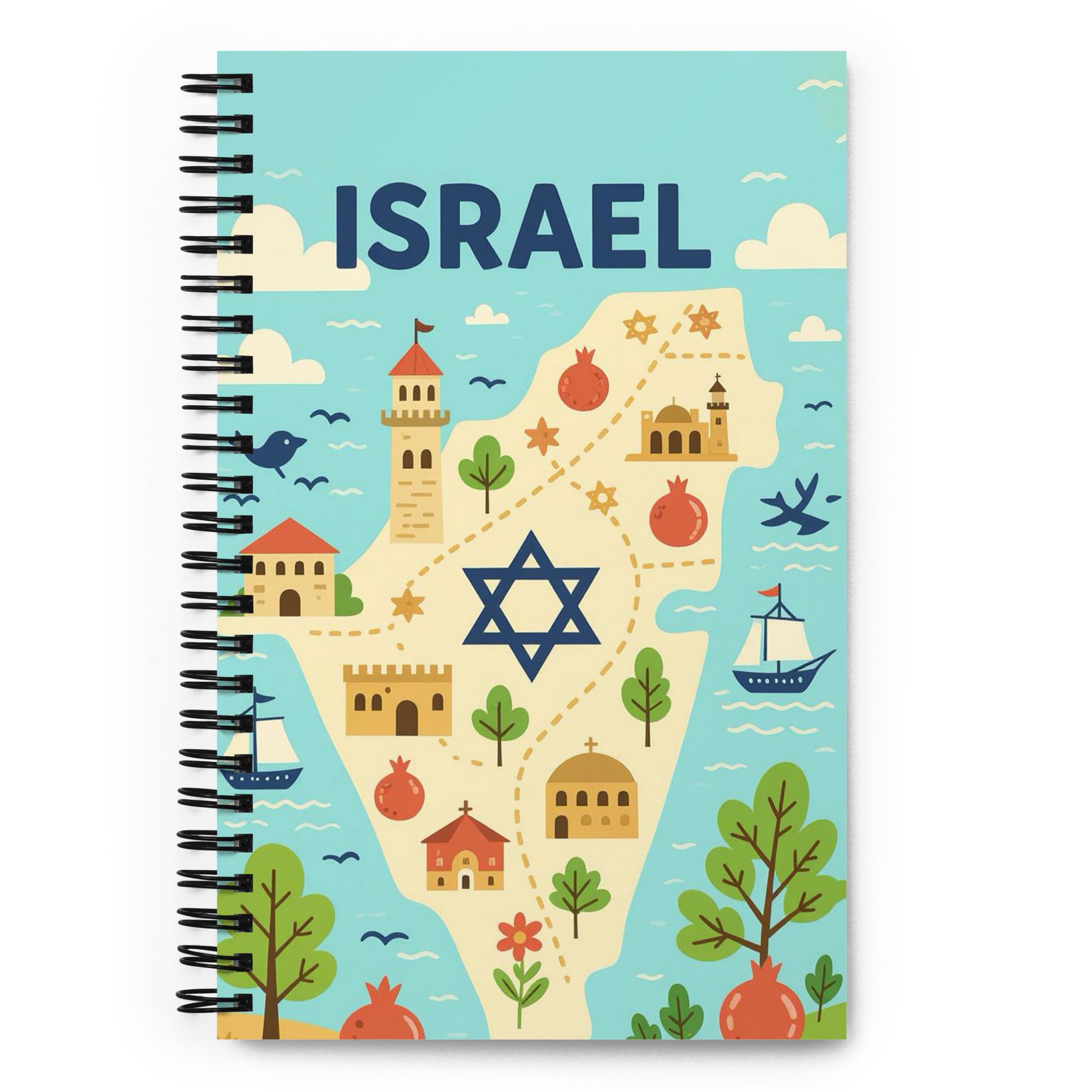 Map of Israel Spiral Notebook - American Zionist