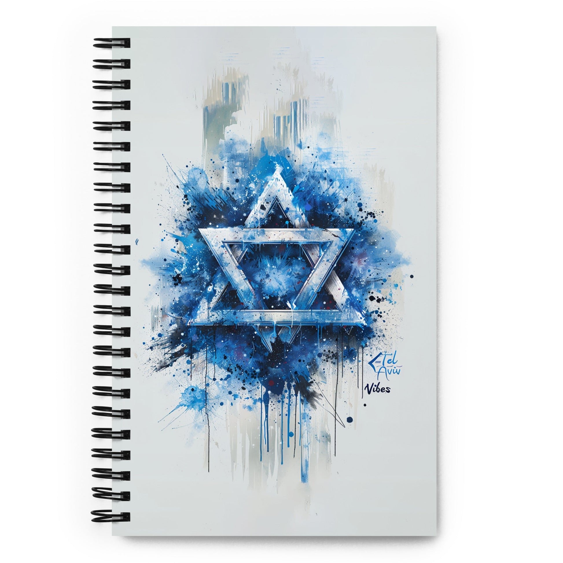 Graffiti Star of David Vertical Spiral Notebook - American Zionist