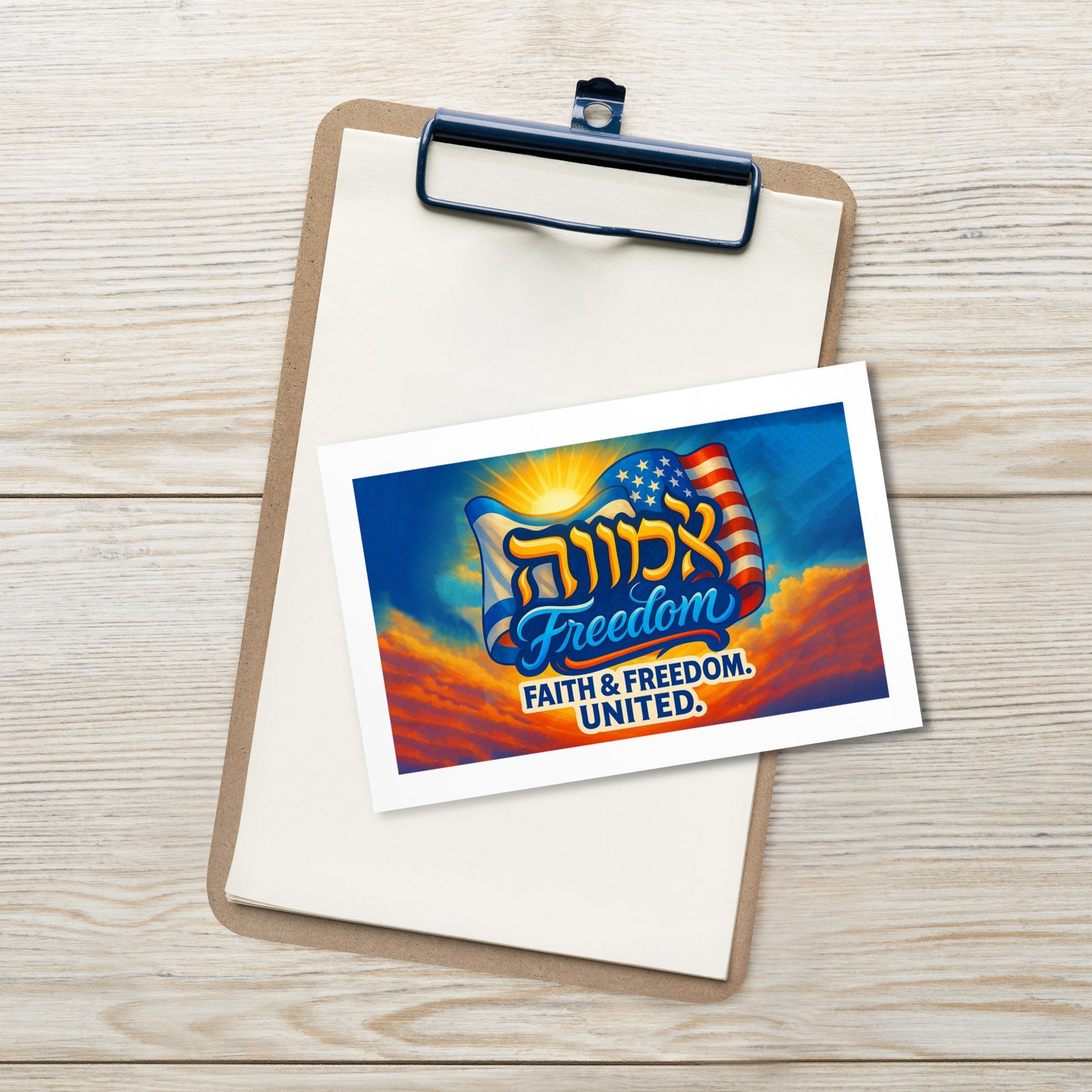 faith freedom united Standard Postcard - American Zionist