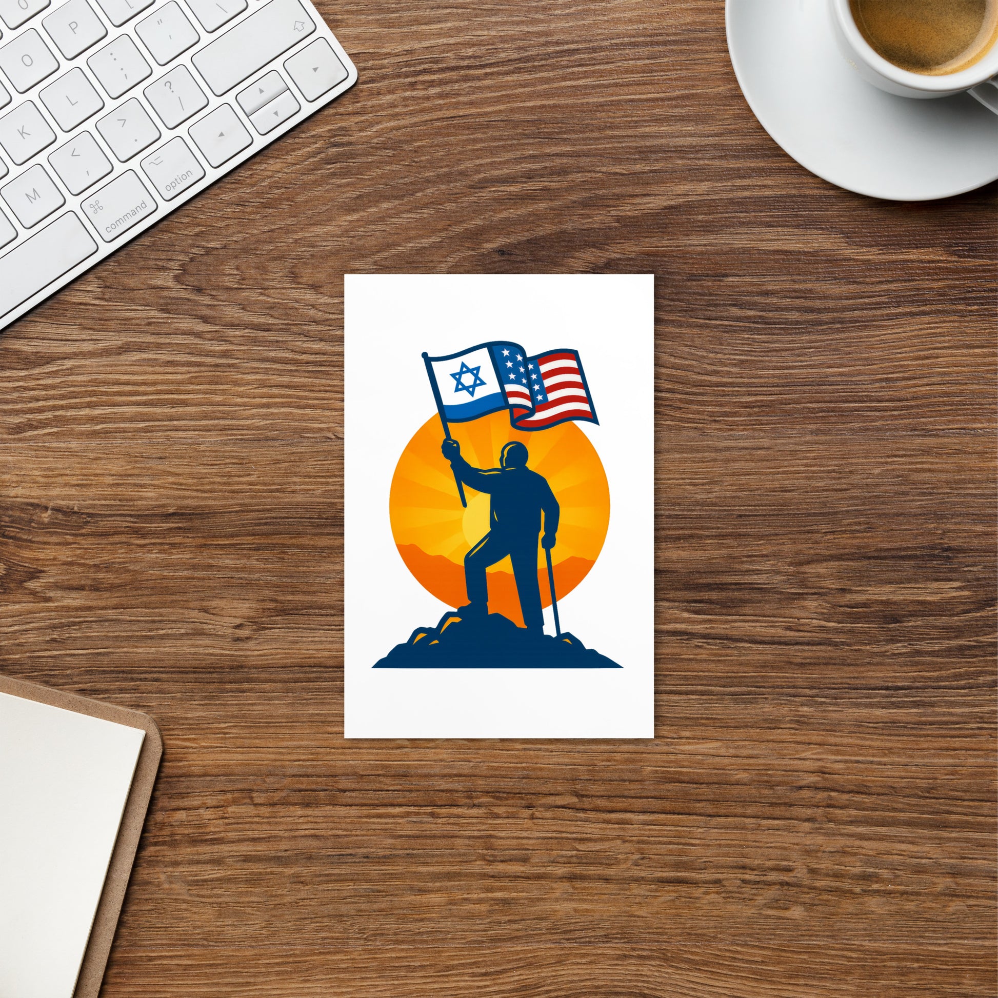 Grandpa Stands for Freedom Standard Postcard - American Zionist