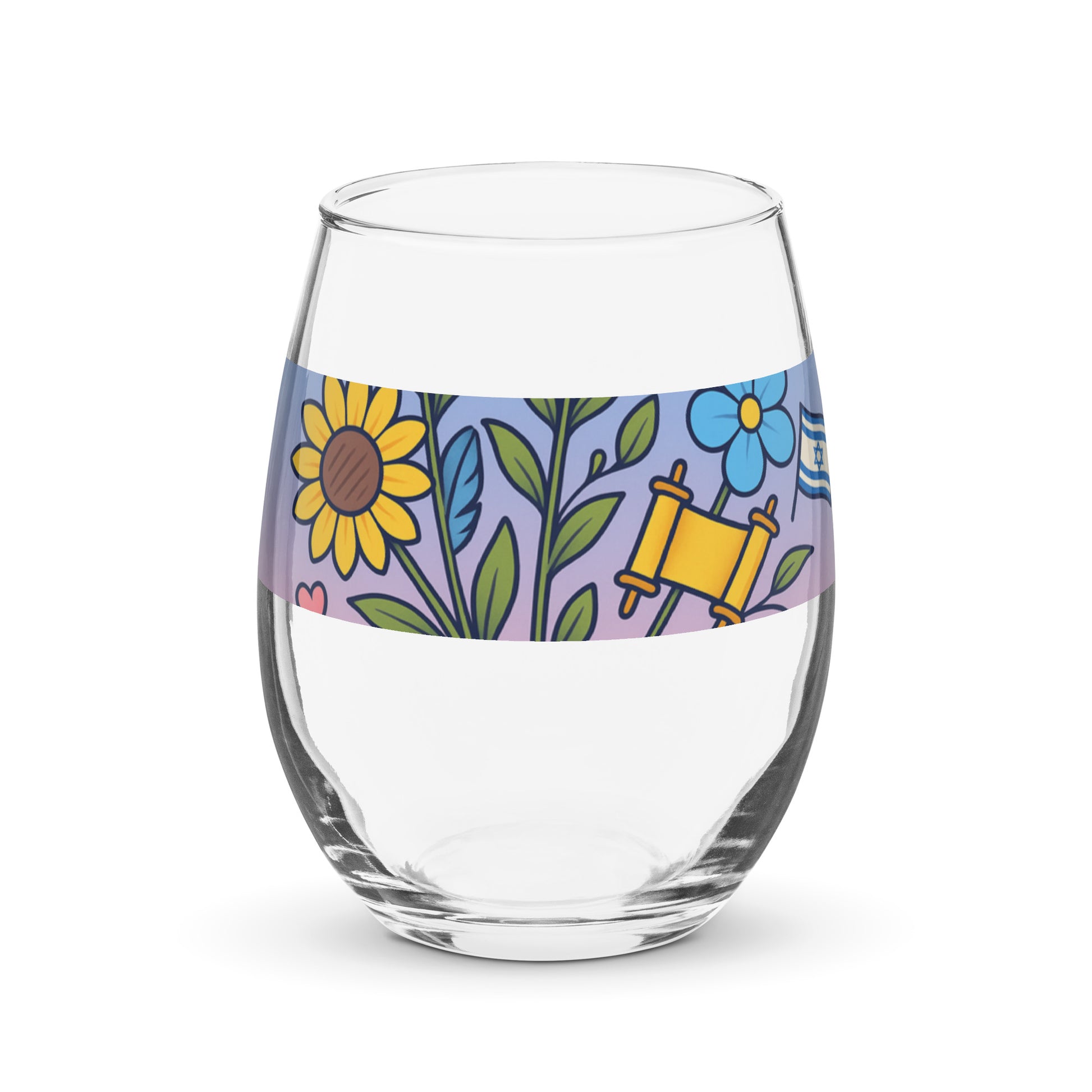Flourish With Freedom Stemless Wine Glass - American Zionist