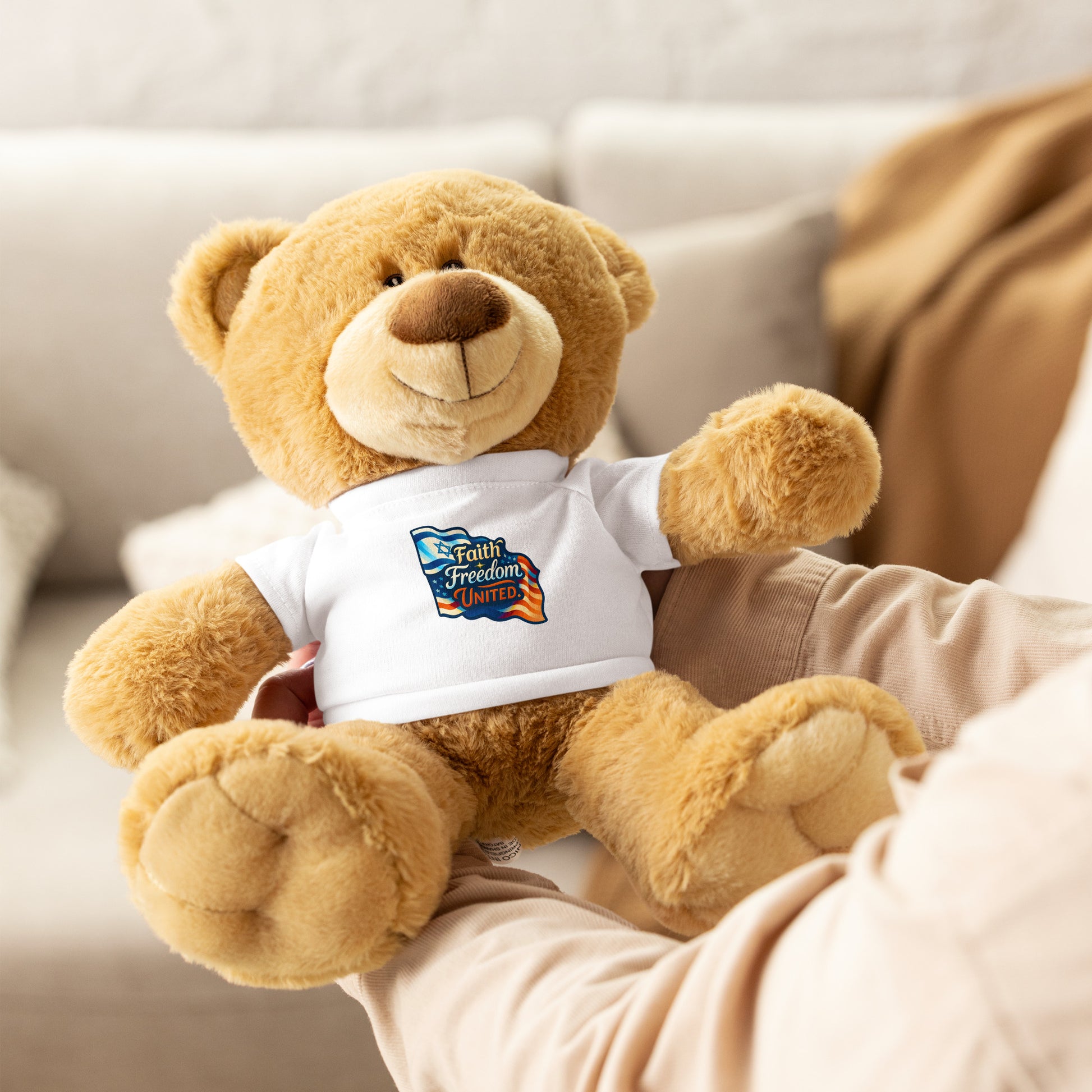 Faith Freedom United Teddy Bear with T-Shirt - American Zionist
