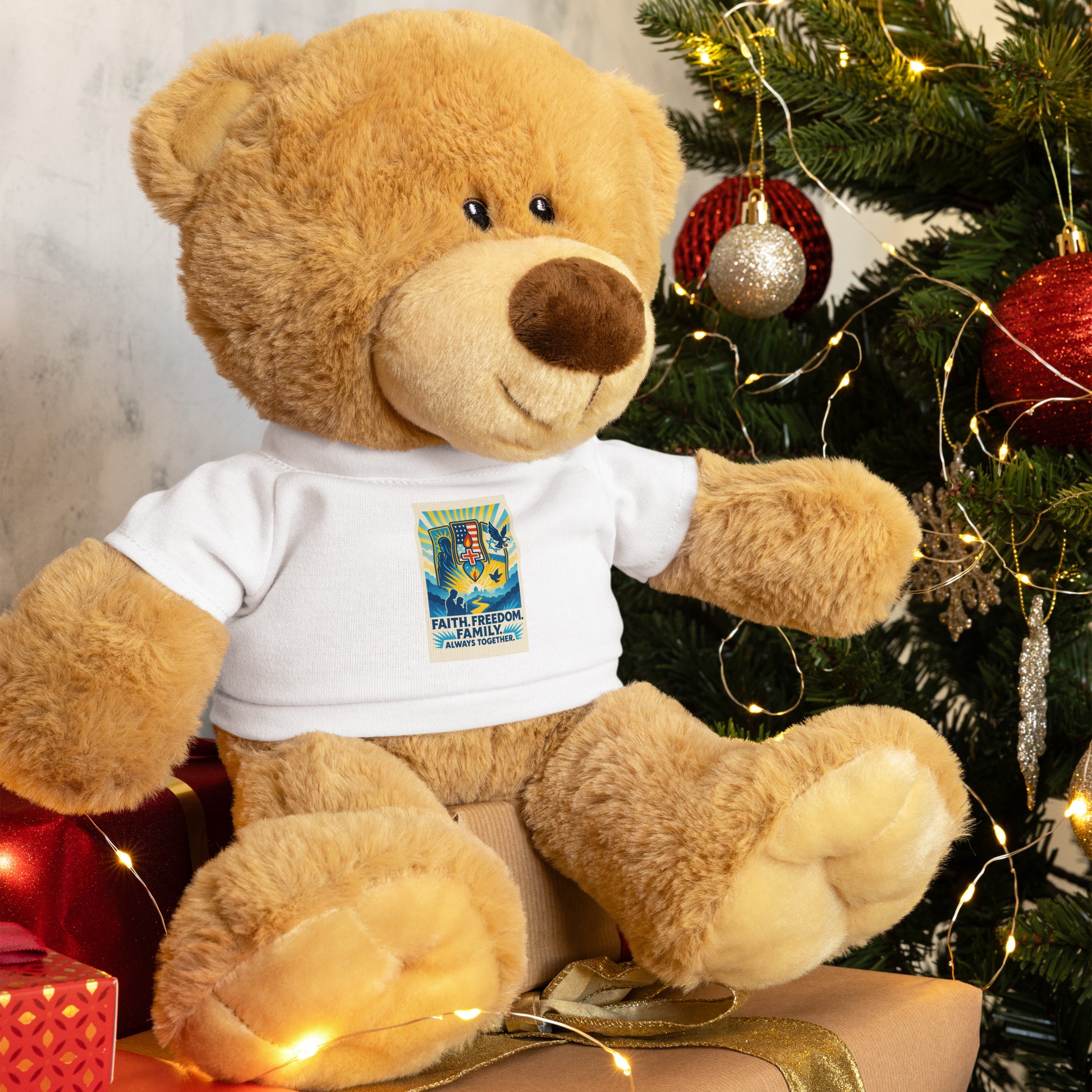 Faith Freedom Family Teddy Bear with T-Shirt - American Zionist