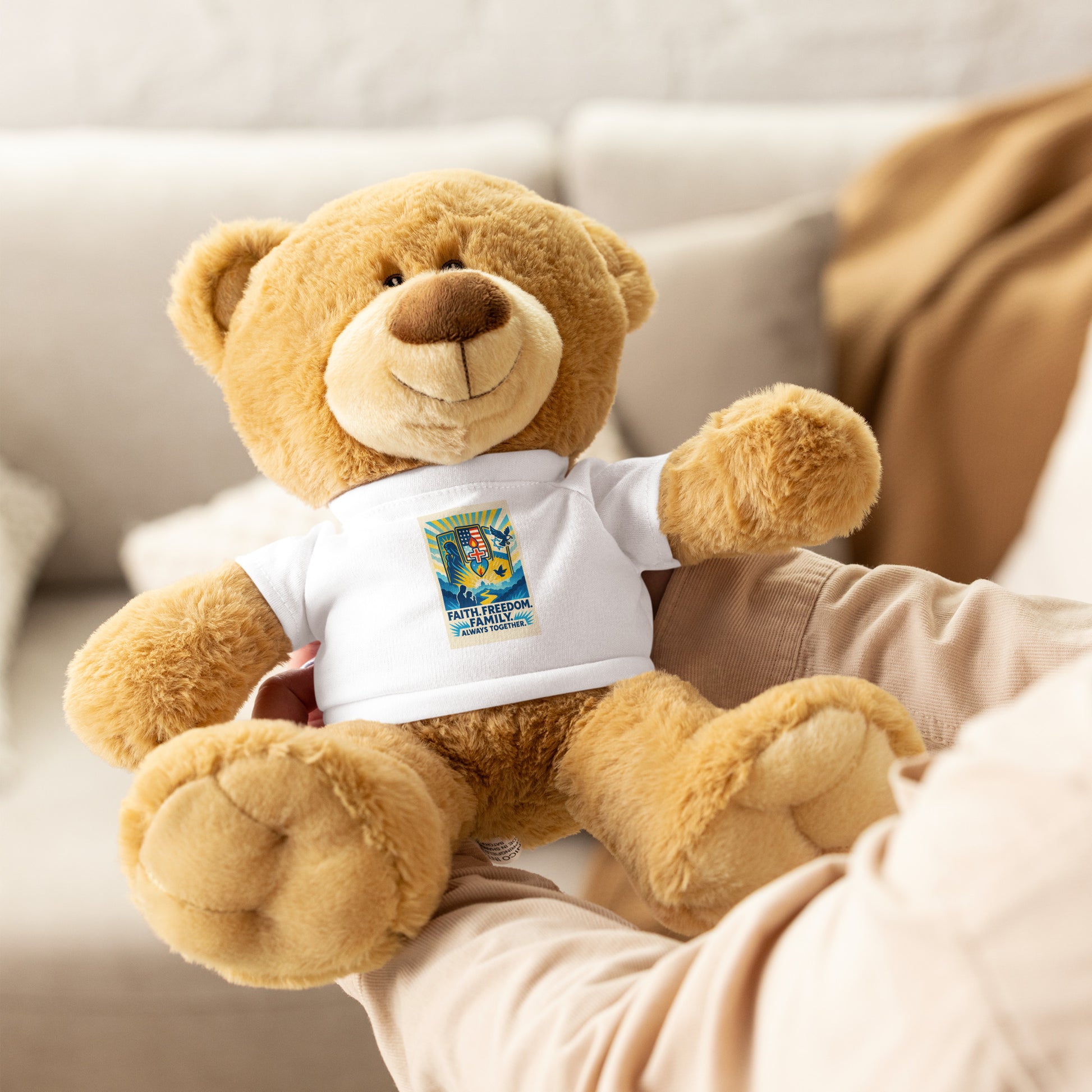 Faith Freedom Family Teddy Bear with T-Shirt - American Zionist