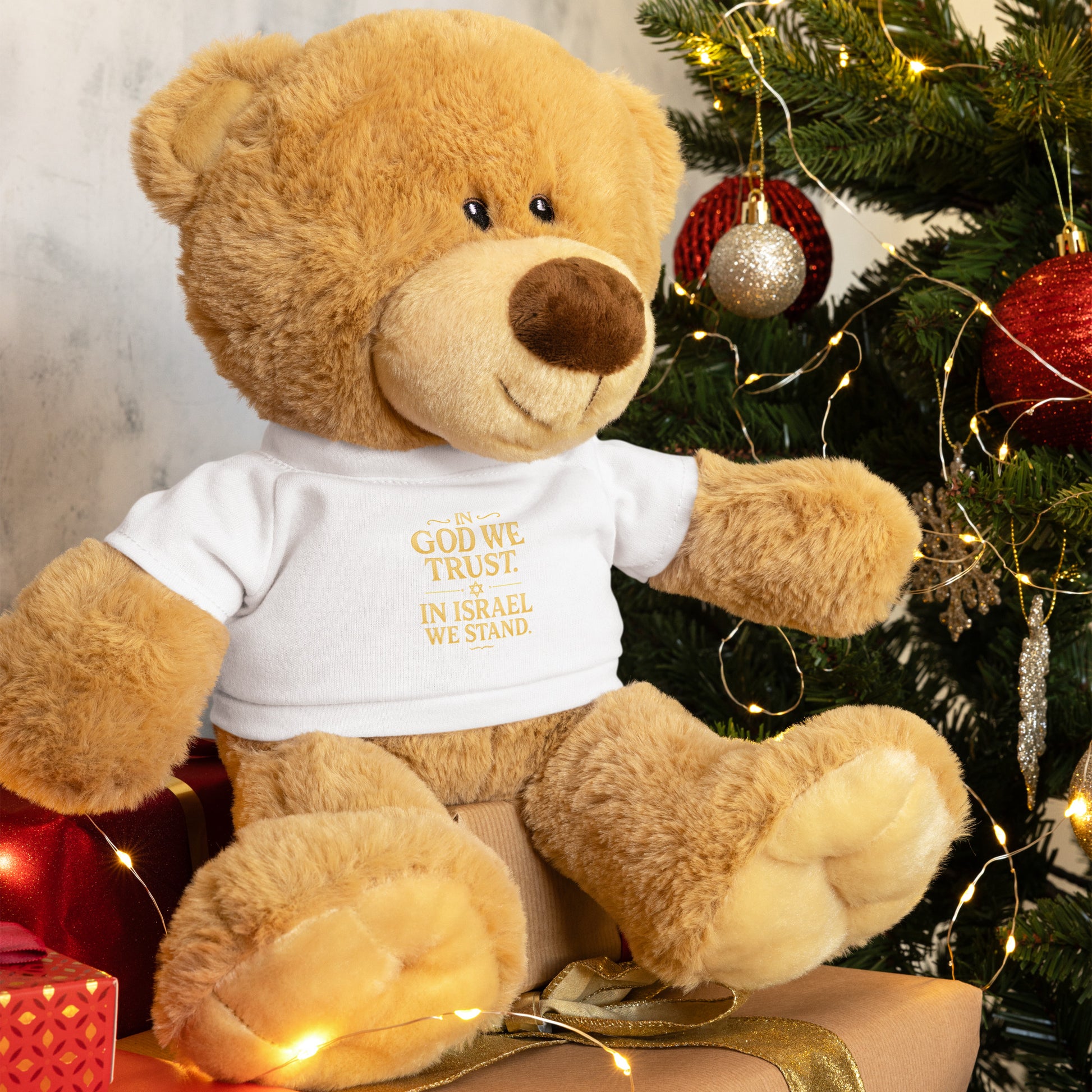 In God With Israel Teddy Bear With T-Shirt - American Zionist
