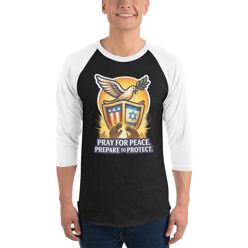 Pray for Peace Unisex 3/4 Sleeve Raglan Shirt - American Zionist