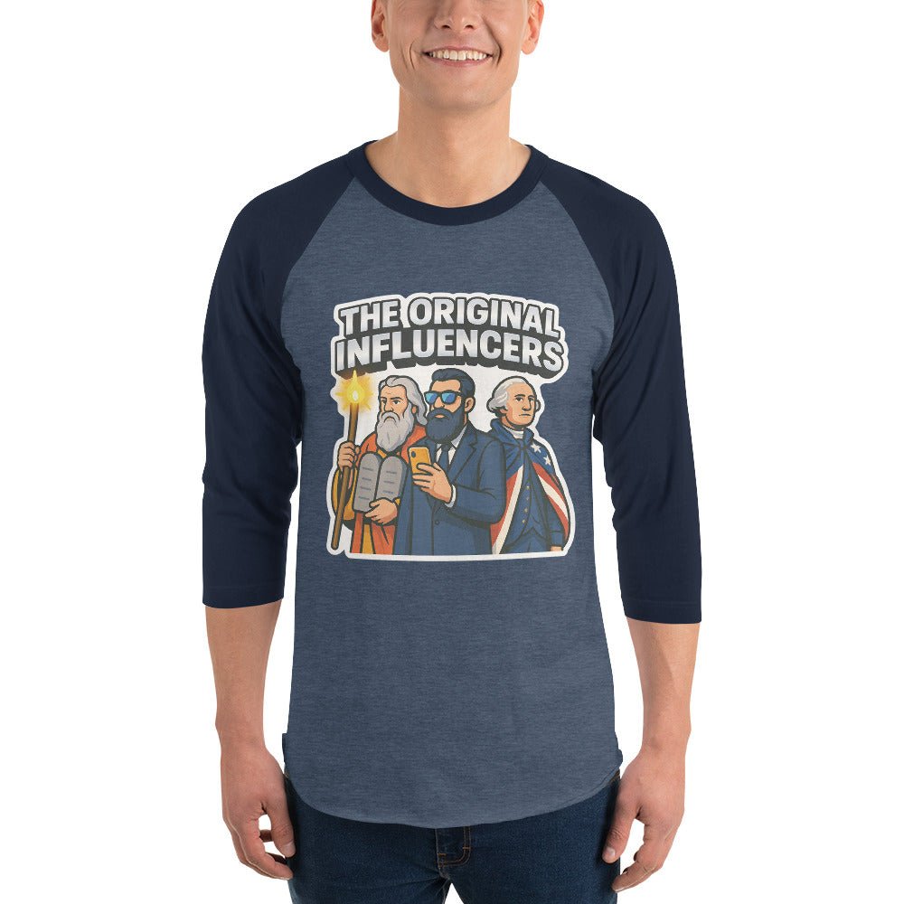 Original Influencers Unisex 3/4 Sleeve Raglan Shirt - American Zionist
