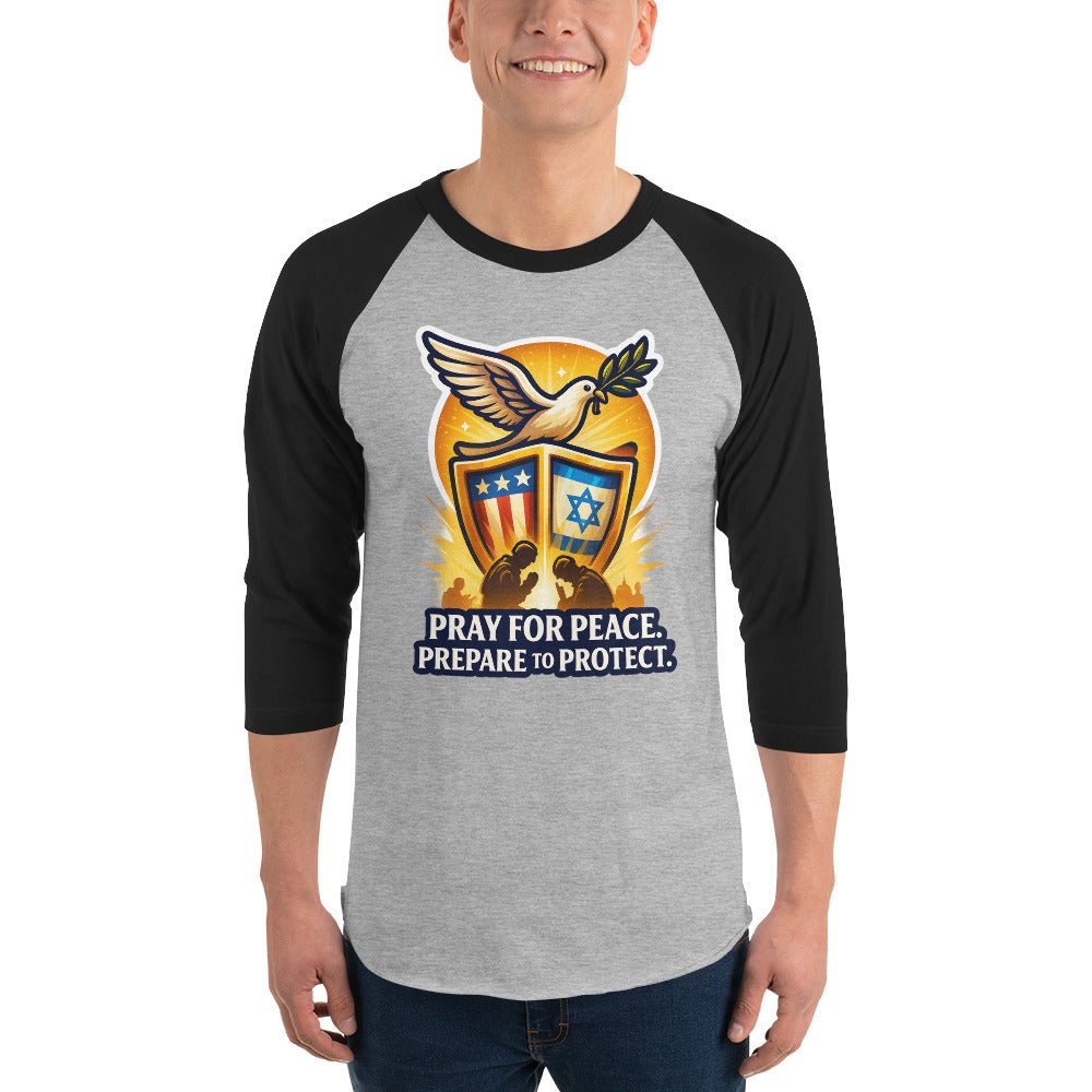 Pray for Peace Unisex 3/4 Sleeve Raglan Shirt - American Zionist