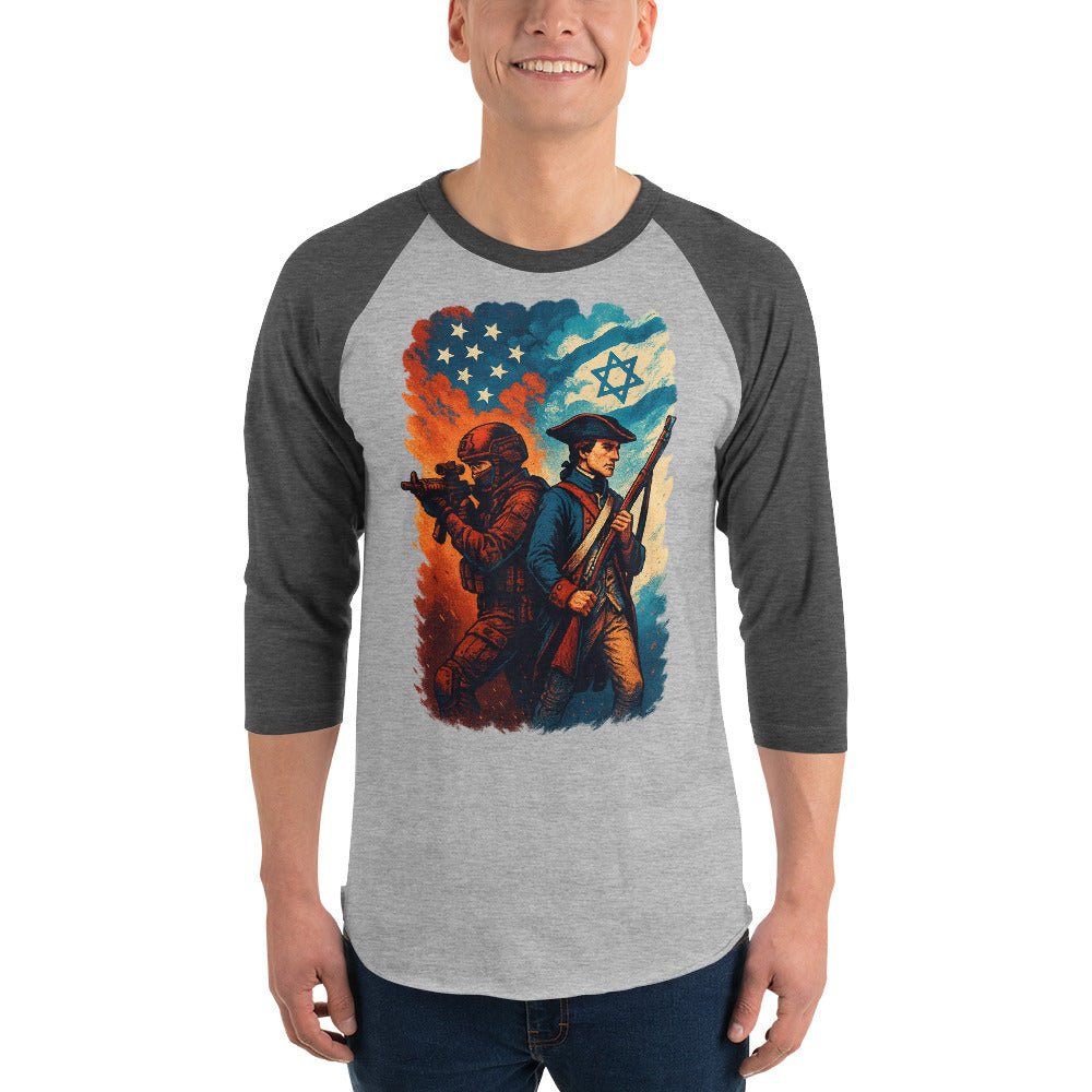 Defenders Across Generations Unisex 3/4 Sleeve Raglan Shirt - American Zionist