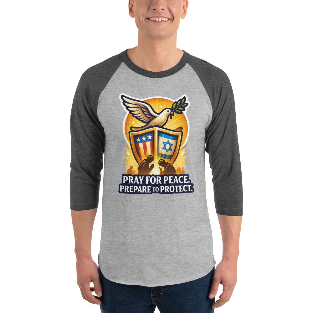 Pray for Peace Unisex 3/4 Sleeve Raglan Shirt - American Zionist