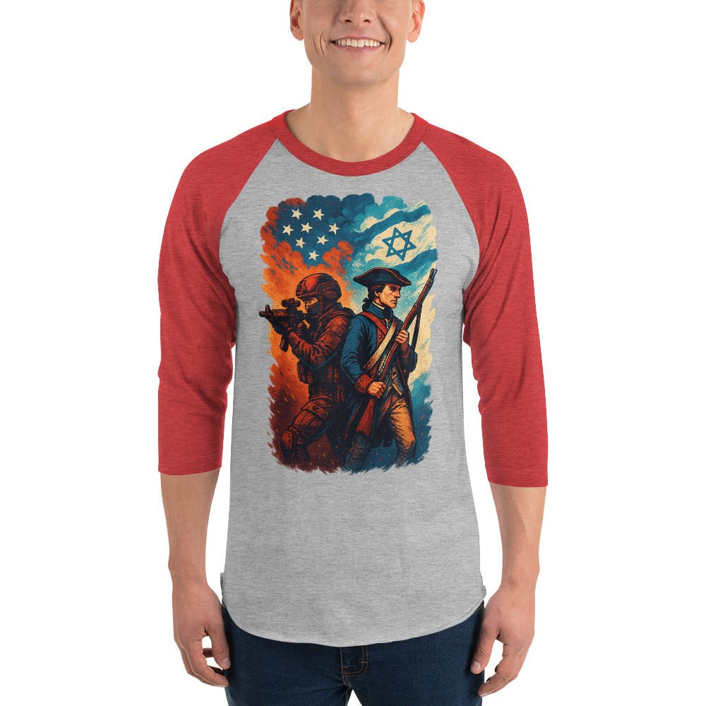 Defenders Across Generations Unisex 3/4 Sleeve Raglan Shirt - American Zionist