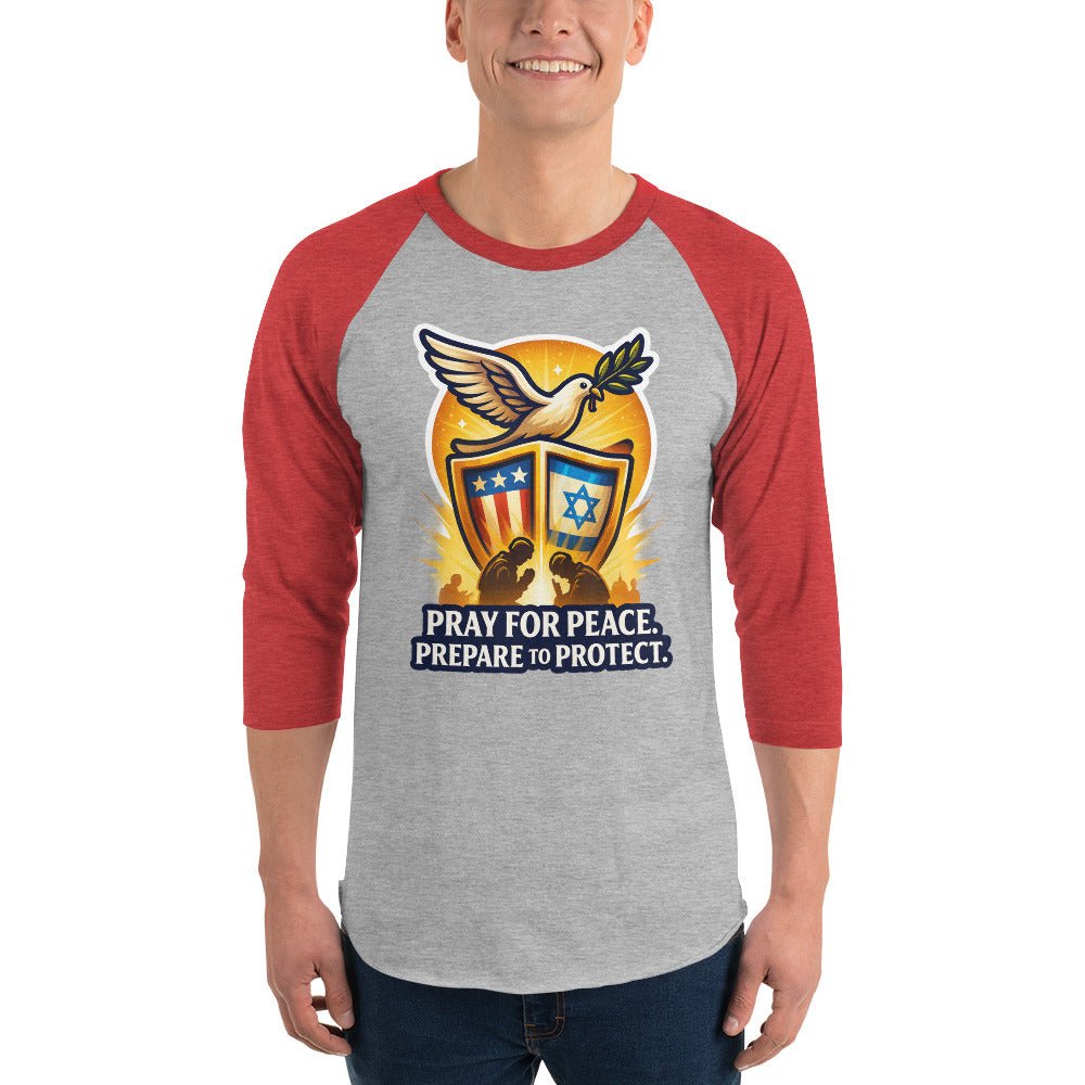 Pray for Peace Unisex 3/4 Sleeve Raglan Shirt - American Zionist