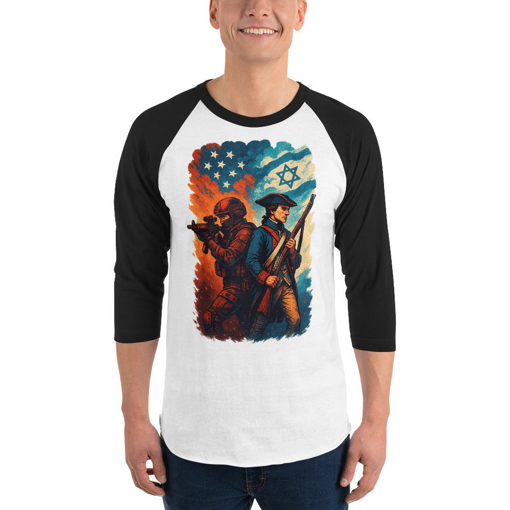 Defenders Across Generations Unisex 3/4 Sleeve Raglan Shirt - American Zionist