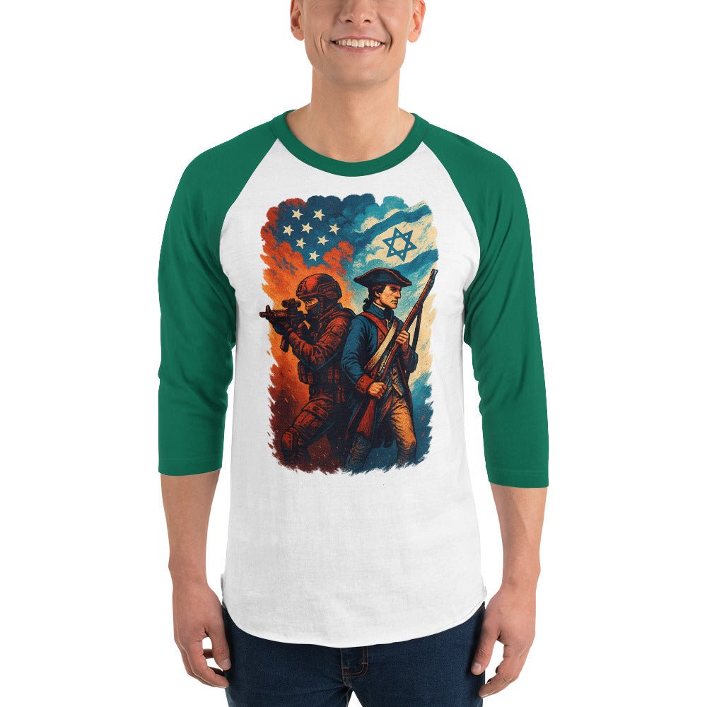 Defenders Across Generations Unisex 3/4 Sleeve Raglan Shirt - American Zionist