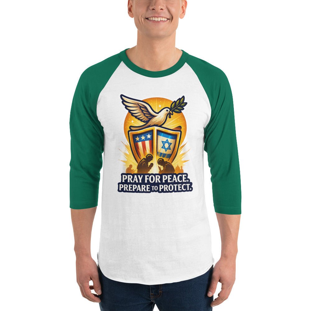 Pray for Peace Unisex 3/4 Sleeve Raglan Shirt - American Zionist