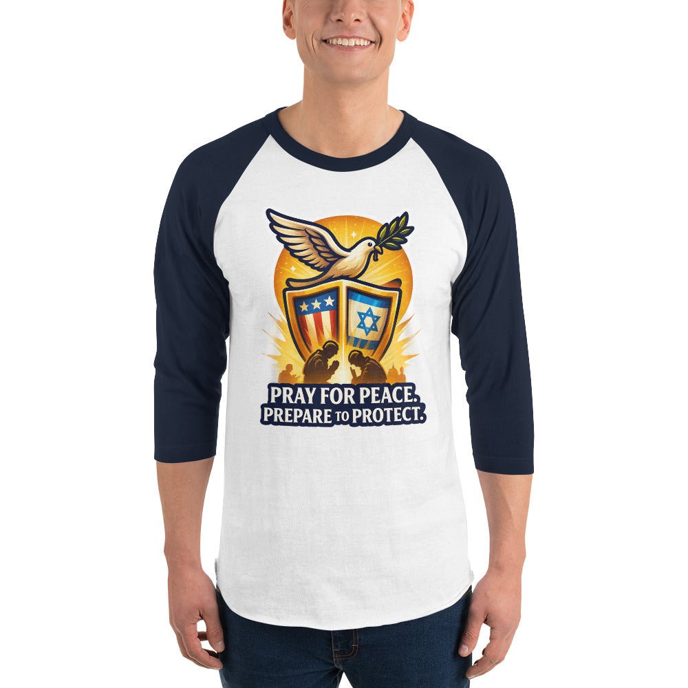 Pray for Peace Unisex 3/4 Sleeve Raglan Shirt - American Zionist