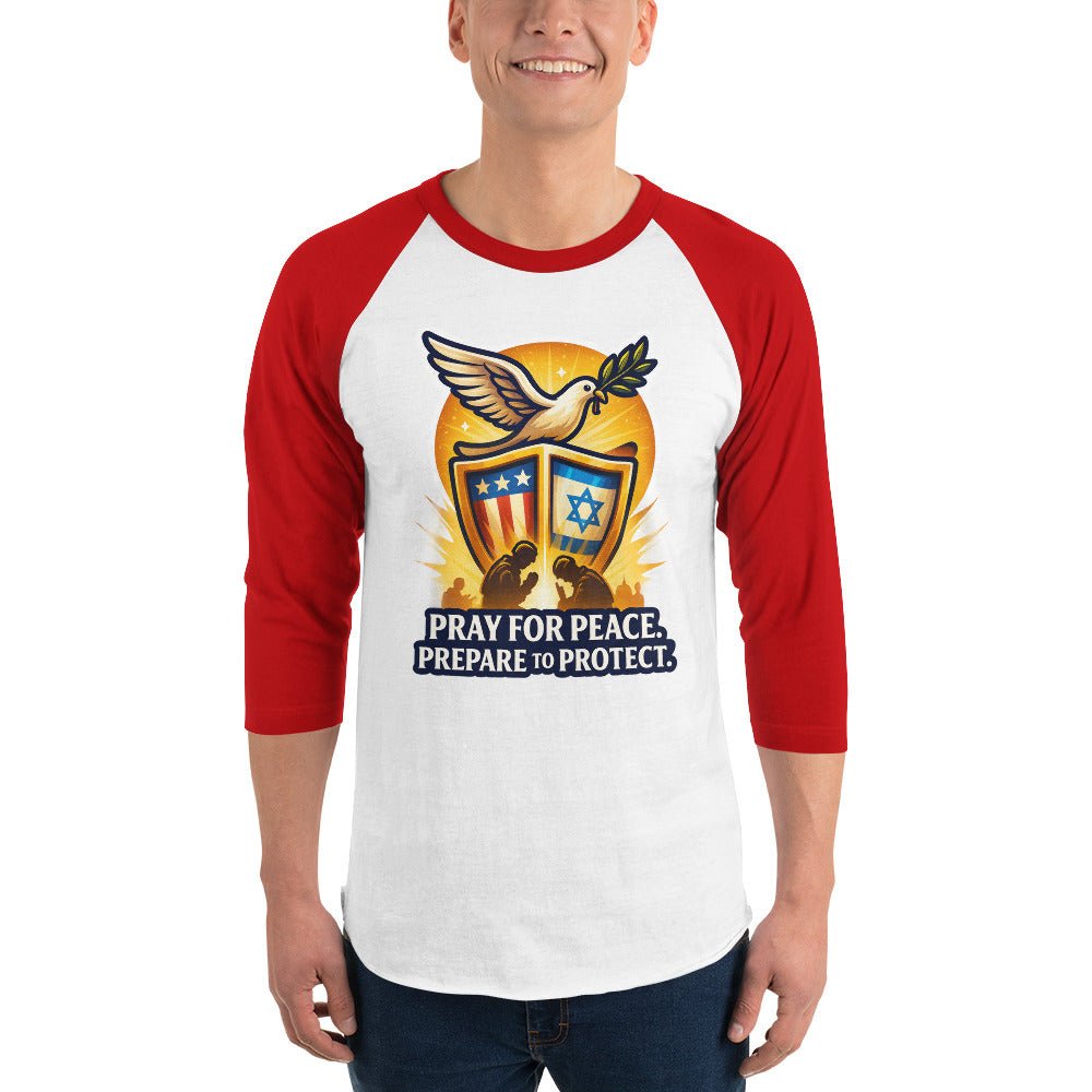 Pray for Peace Unisex 3/4 Sleeve Raglan Shirt - American Zionist